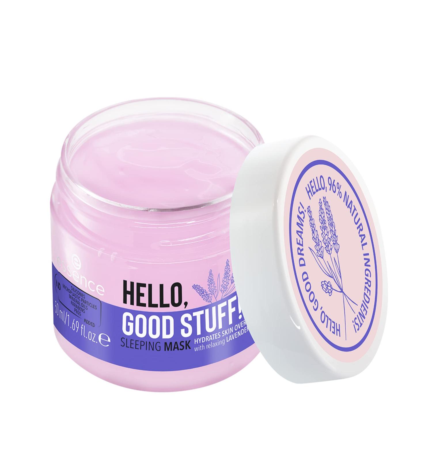 Essence Hello Good Stuff! Sleeping Mask 50ml - Vegan Soothing & Moisturizing Pink Gel Formula Microplastics & Nanoparticles Free - Buy Online on GoSupps.com