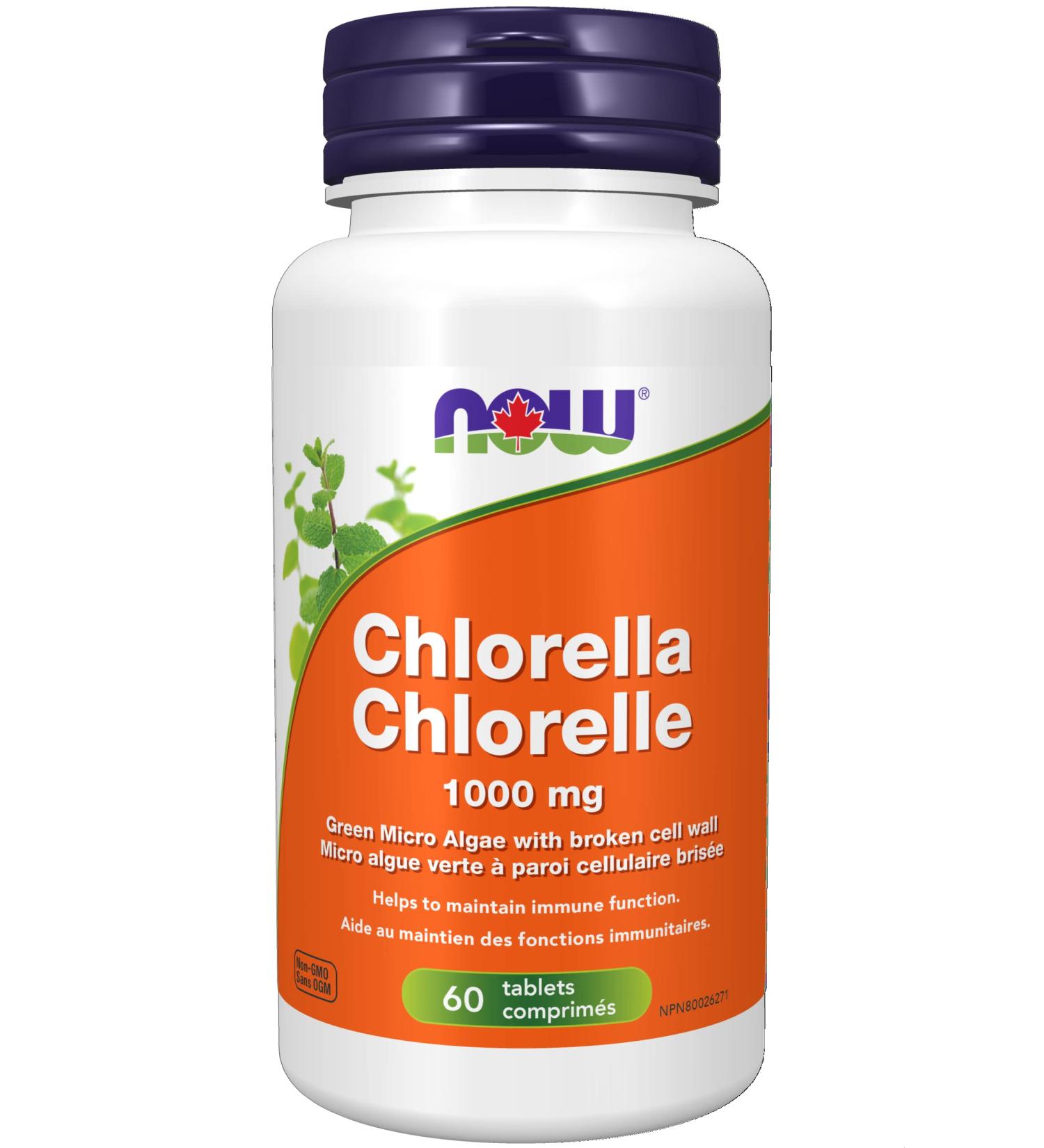 NOW Supplements Chlorella 1000mg Broken Cell Wall Tablets 60 Count 60 count (Pack of 1) - Buy Online on GoSupps.com