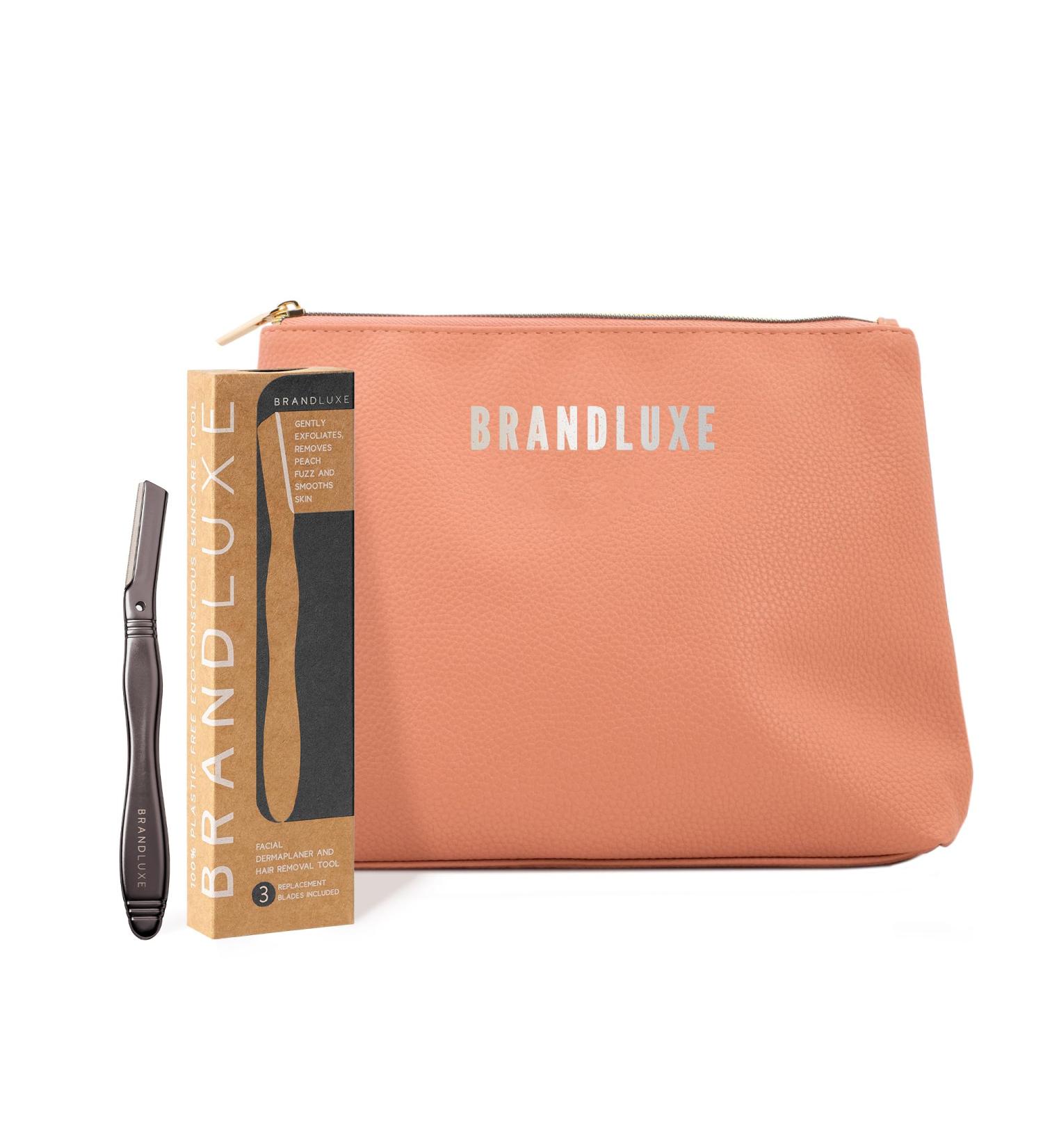 Buy Brandluxe Dermaplaning Tool | Eco-Friendly Face & Eyebrow Hair Removal | Women's Peeling Tool with Carbon Bag - Buy Online on GoSupps.com