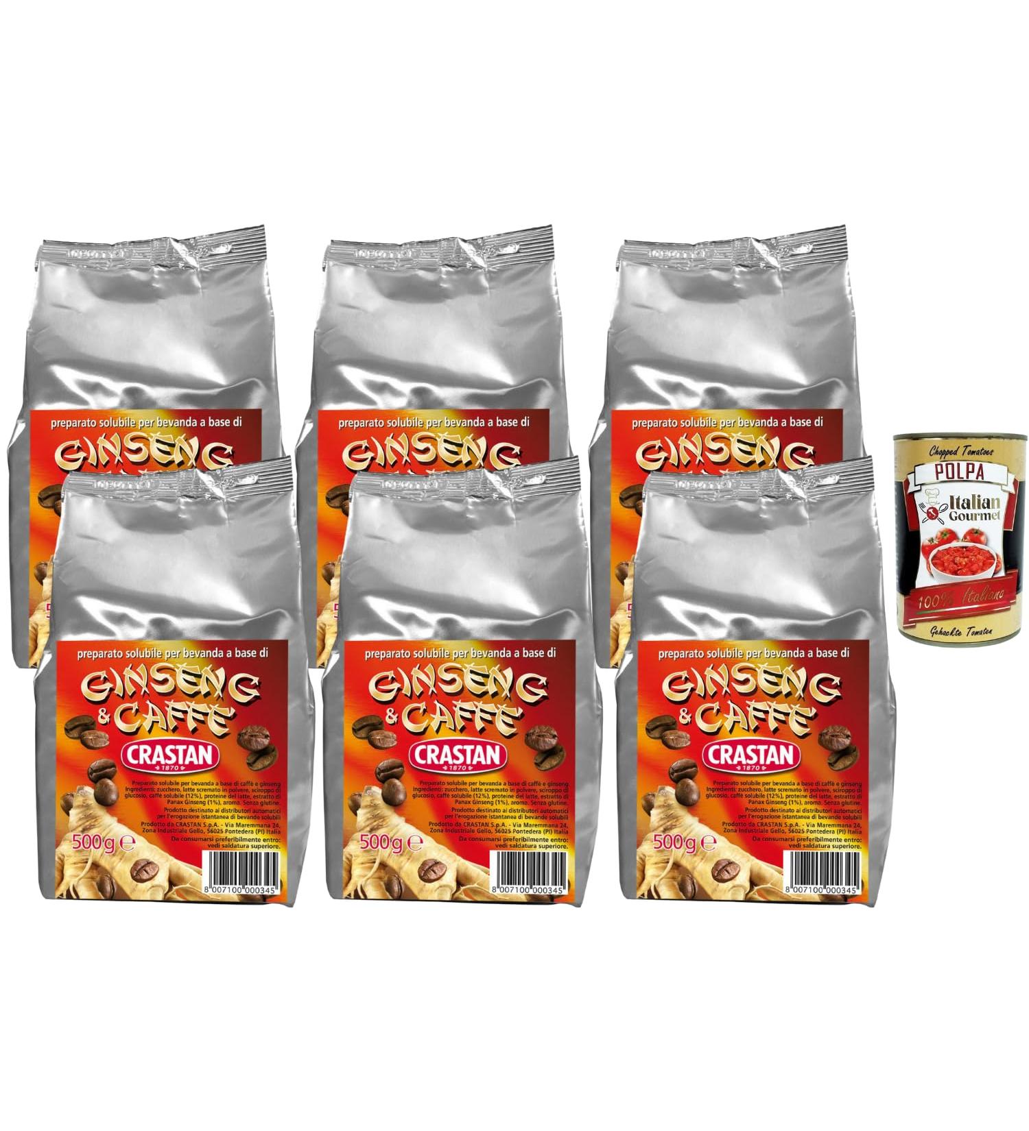  Italian Gourmet E.R. Italian Gourmet Ginseng & Coffee Sugar Drink Powder 6 x 500 g Value Pack Soluble Instant Hot Drink Creamy Aromatic Breakfast Office Barista Italian + Italian Gourmet Style - Buy Online on GoSupps.com