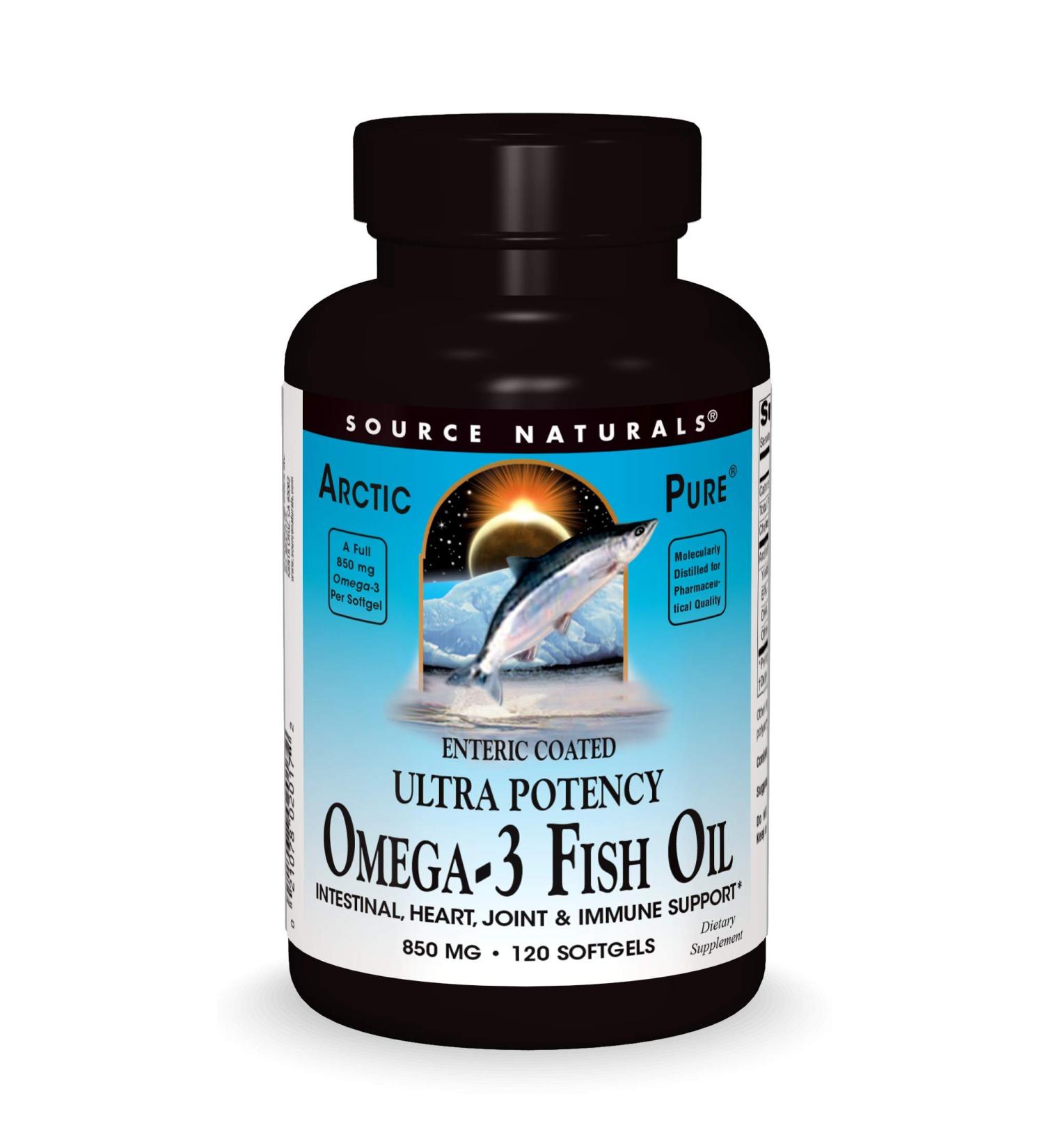 Source Naturals Arctic Pure Omega-3 Fish Oil 850mg - 120 Softgels - Ultra Potency - Buy Online on GoSupps.com