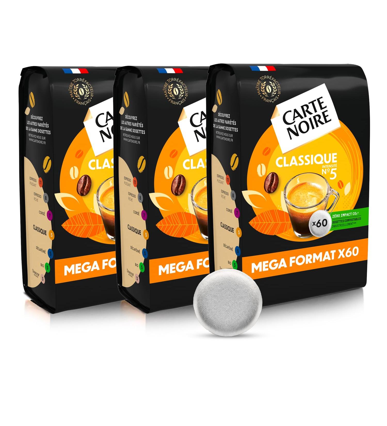 CARTE NOIRE Classic Soft Coffee Pods No. 5 Pure Arabica 3 Packs of 60 Pods Senseo Compatible (180 pods) - Buy Online on GoSupps.com