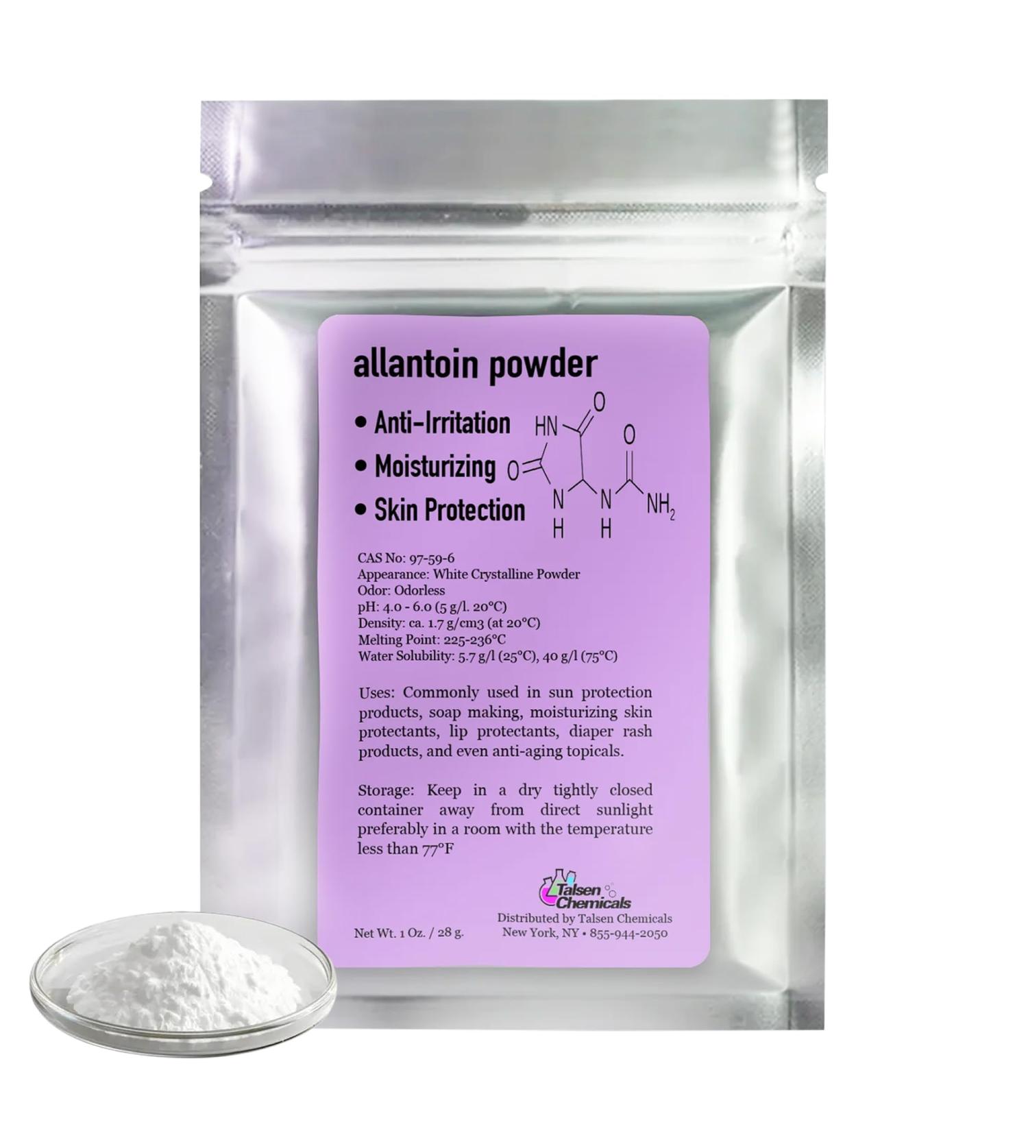 Allantoin Powder Cosmetic Grade 1 Oz / 28 Grams - Organic Allintoin for DIY Emulsion Cream Lotion Skin Care - Hydrates & Promotes Exfoliating Dry Skin Ideal for Skincare by Talsen Chemicals 1 Ounce (Pack of 1) - Buy Online on GoSupps.com
