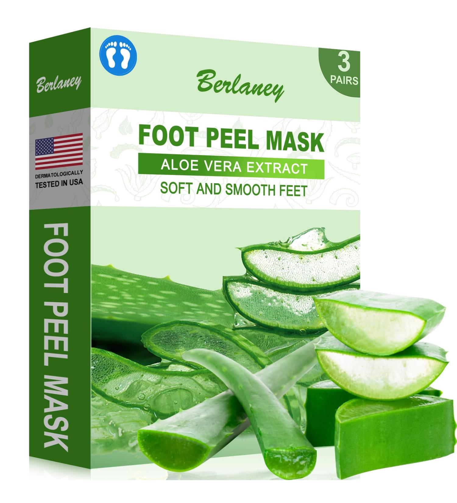 Masque Pieds Exfoliant 3 Paires Soin pour Pieds Secs Talons Fendus Callosit s Retire la Peau Morte Pieds Doux Spa la Maison ou Voyage(Aloe Vera) - Buy Online on GoSupps.com