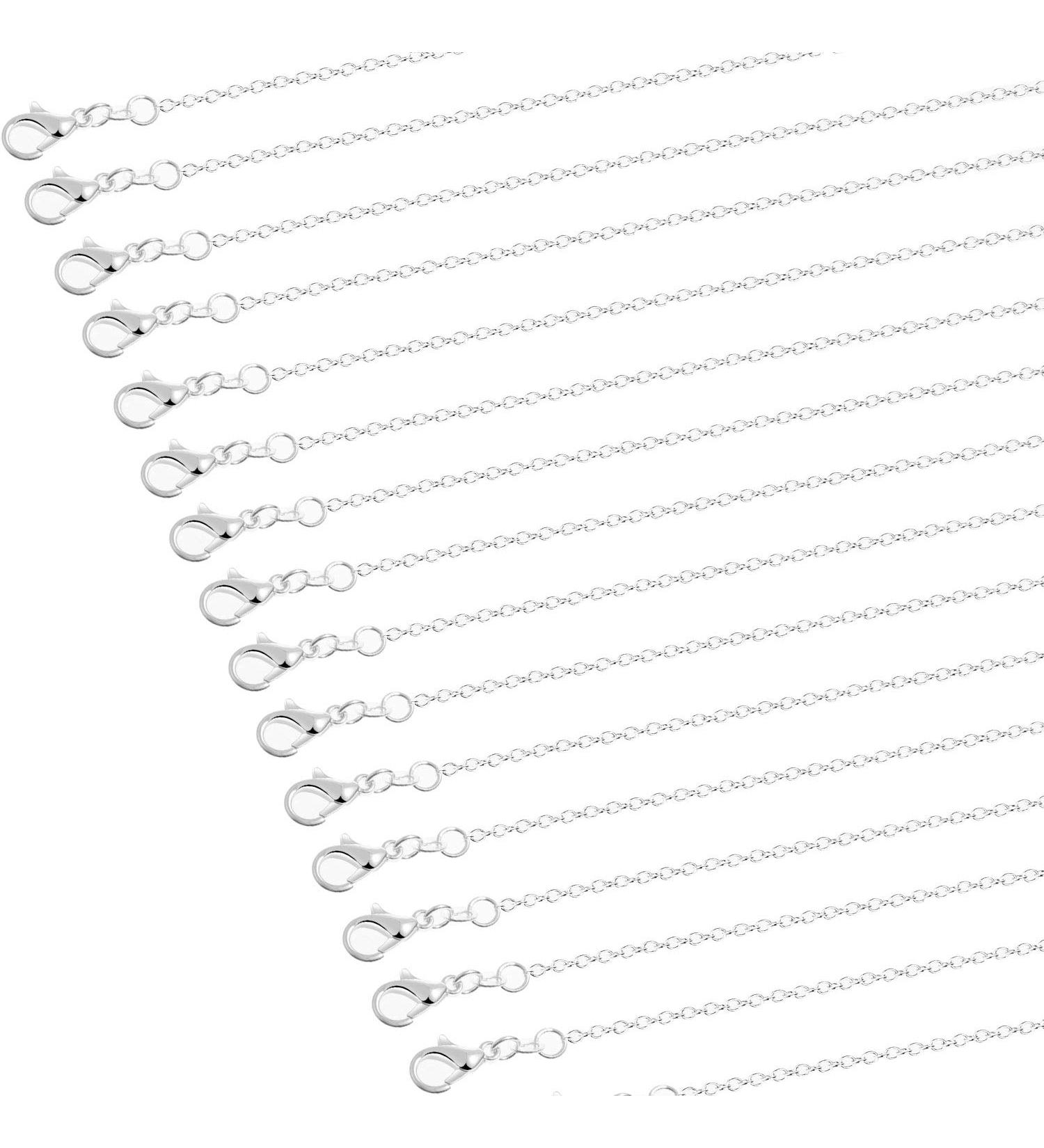 36 Pack Silver Plated Necklace Chains for Jewelry Making - 1.2mm, 20 Inches - Buy Online on GoSupps.com