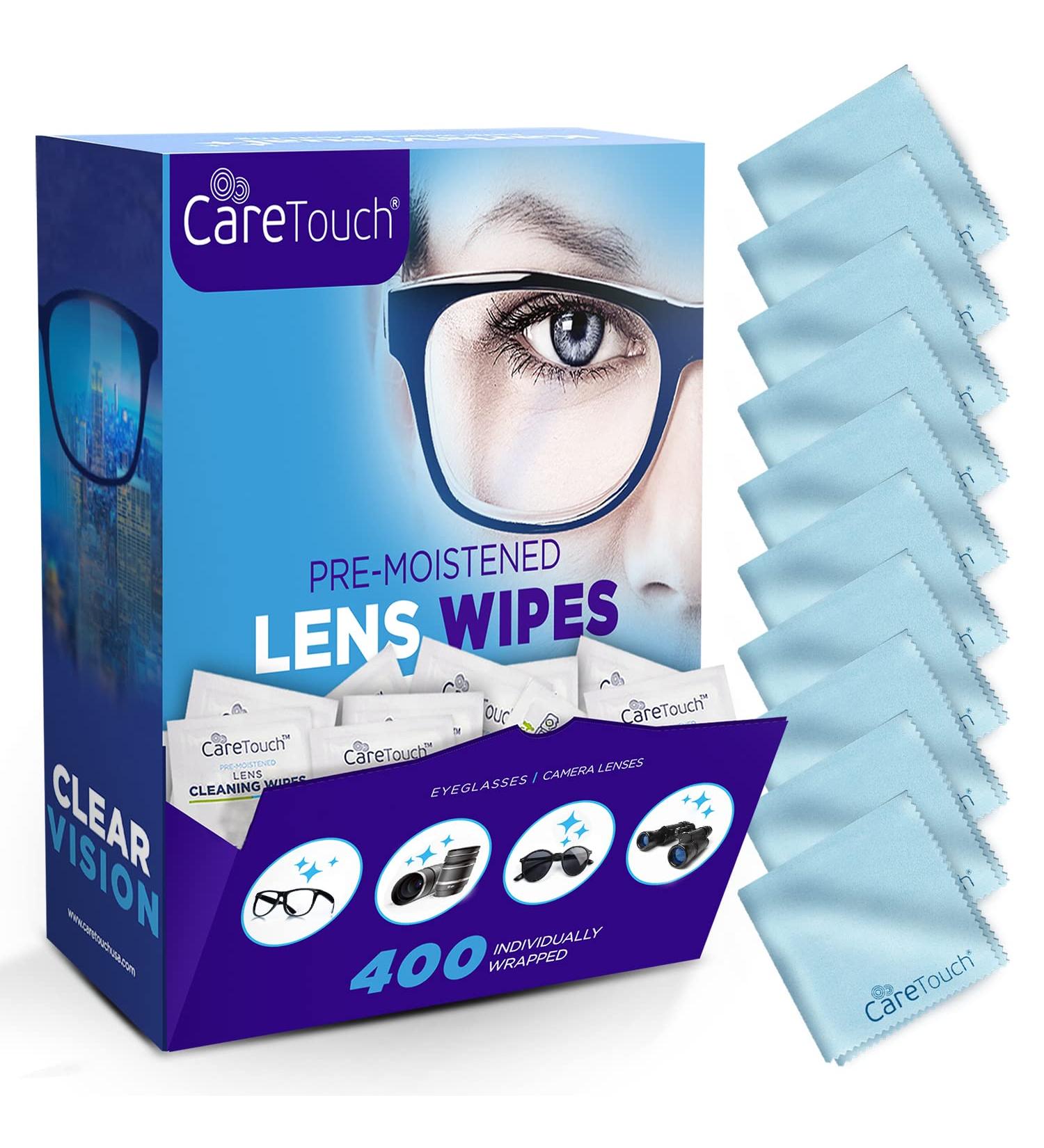 Lens Wipes with Microfiber Cloths - 400 Cleaning Wipes + 10 Cloths - Ideal for Eyeglasses & Camera Lenses - Buy Online on GoSupps.com