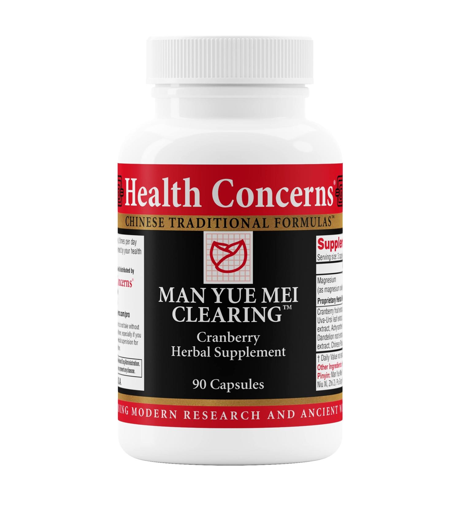 Health Concerns Man Yue Mei Clearing Cranberry Supplement for Urinary Tract Health & Bladder Cleanse Kidney Support Formula Chinese Herbal Supplement with Corn Silk 90 Capsules - Buy Online on GoSupps.com