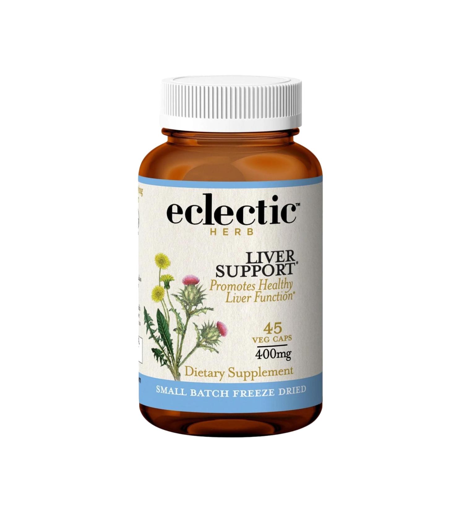 Eclectic Herb - Concentrated Liver Support Capsules | Milk Thistle & Dandelion | Liver Support Detox Cleanse + Maintain | Natural Non-GMO Vegan Freeze-Dried (45 CT | 400 mg) - Buy Online on GoSupps.com