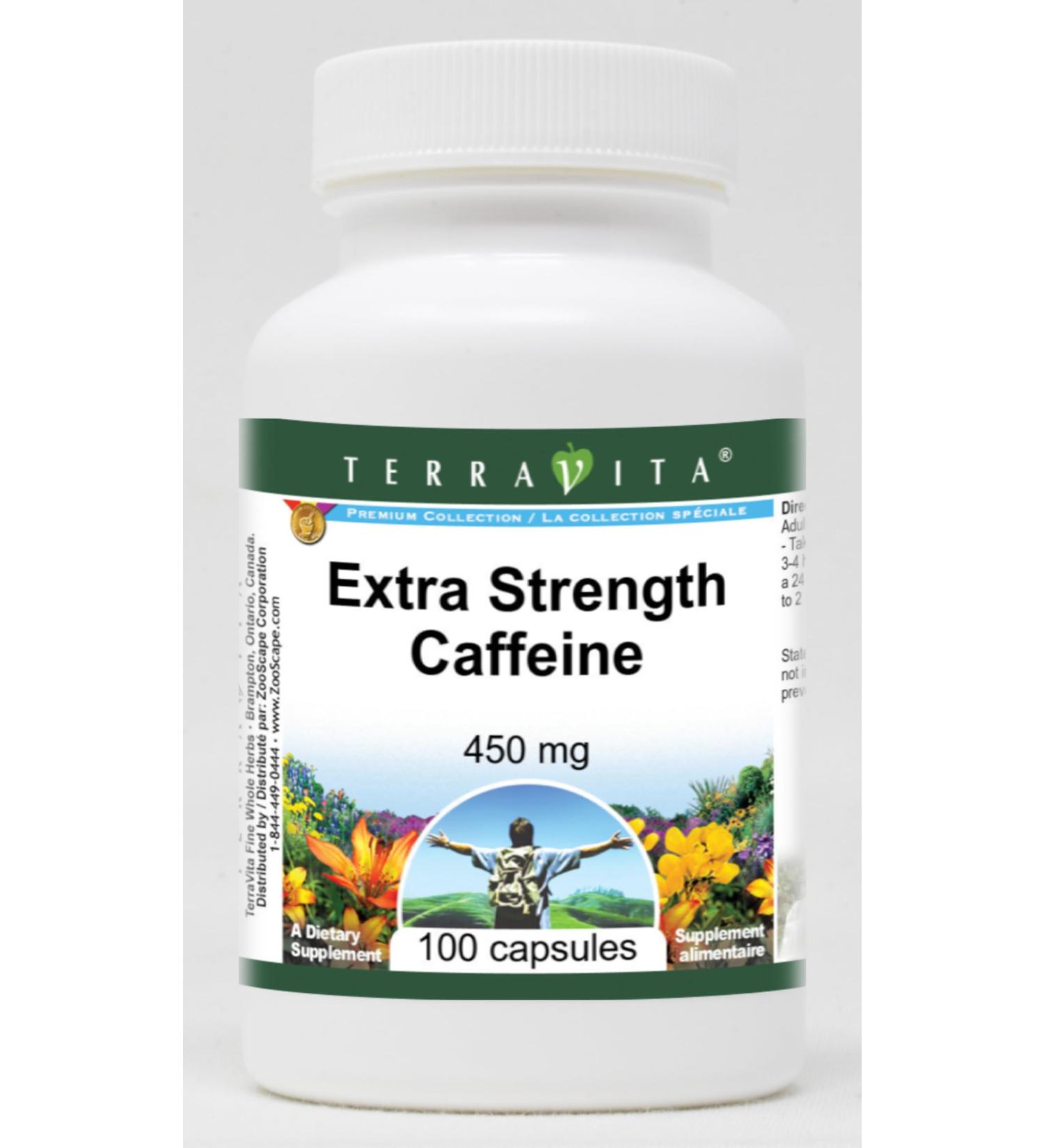Extra Strength Caffeine 450mg - 100 Capsules for Energy Boost | Fast International Shipping - Buy Online on GoSupps.com