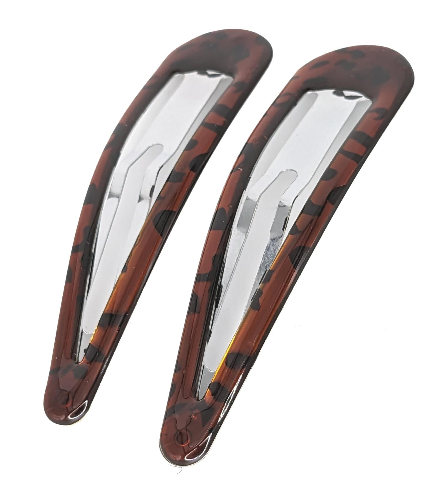 9cm Large Plain Tort Brown Bendies Sleepies Snap Clips Hair Clips Slides for Women Girls by Glitz4Girlz - Buy Online on GoSupps.com