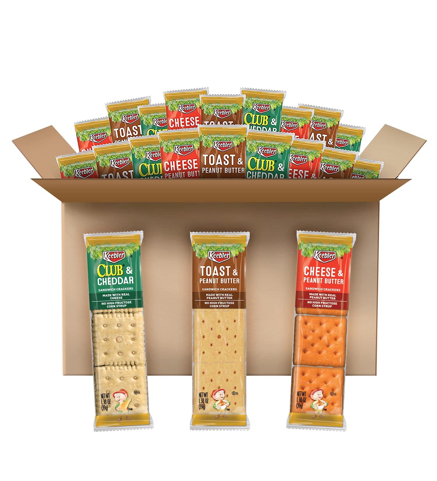 Keebler Sandwich Crackers 3 Flavor Variety Pack Kids School Lunch (45 Count) - Buy Online on GoSupps.com