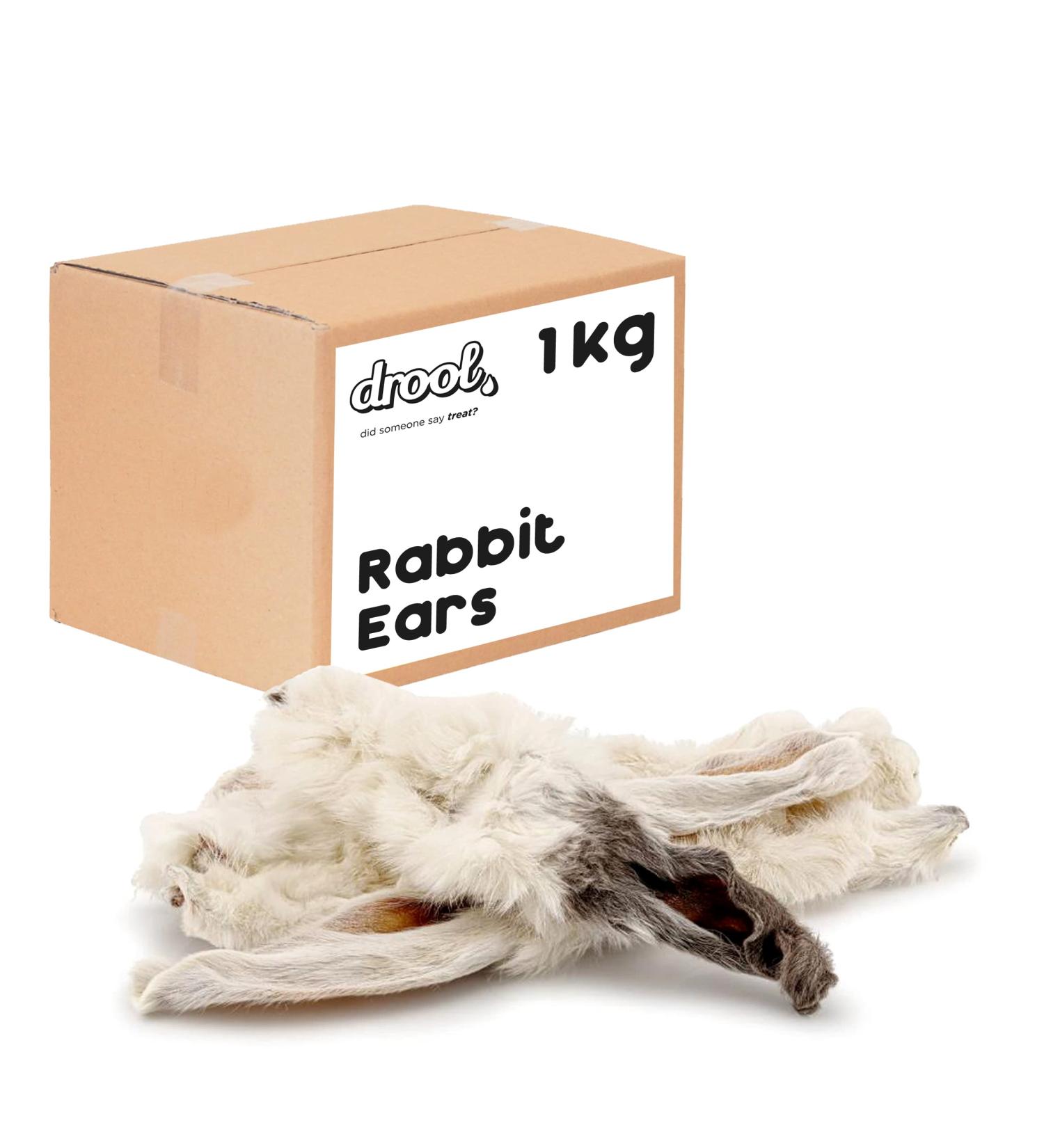 Drool Pet Products 100% Rabbit Ear Dog Treat Chews | 1KG | Natural Air Dried, Low Fat, Hypoallergenic, Grain-Free - Buy Online on GoSupps.com