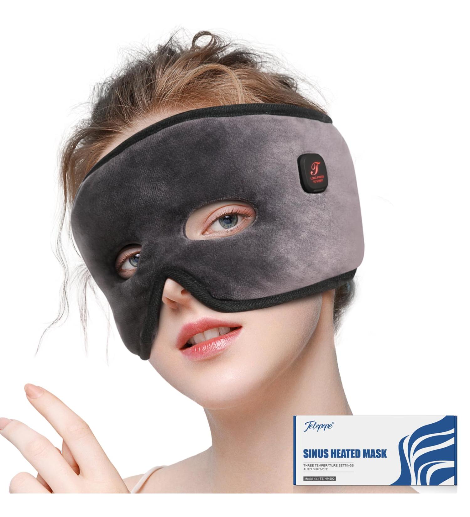 Heated Face Mask for Sinus Pressure Cordless Sinus Mask with 3 Heating Levels 2500mAh Rechargeable Face Heating Pad Sinus Pressure Relief with 15 Minutes Auto-Off(Grey) - Buy Online on GoSupps.com
