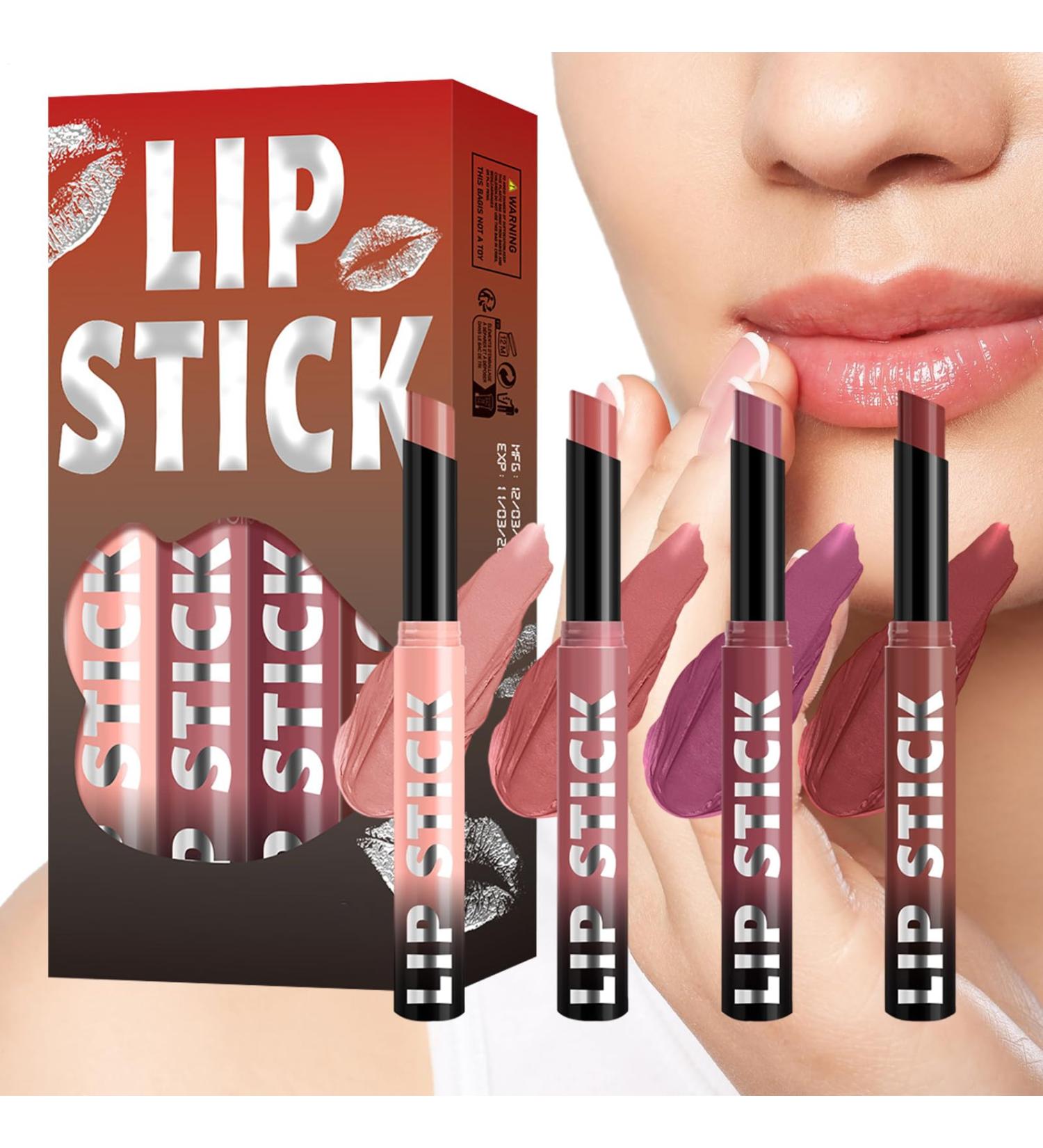  Nudorpn Women's Lipstick | Lightweight and Moisturizing Lip Gloss - Lightweight Moisturizing Waterproof 4X Texture for Parties Weddings Outdoor Events Comfortable Wear All Day Long - Buy Online on GoSupps.com