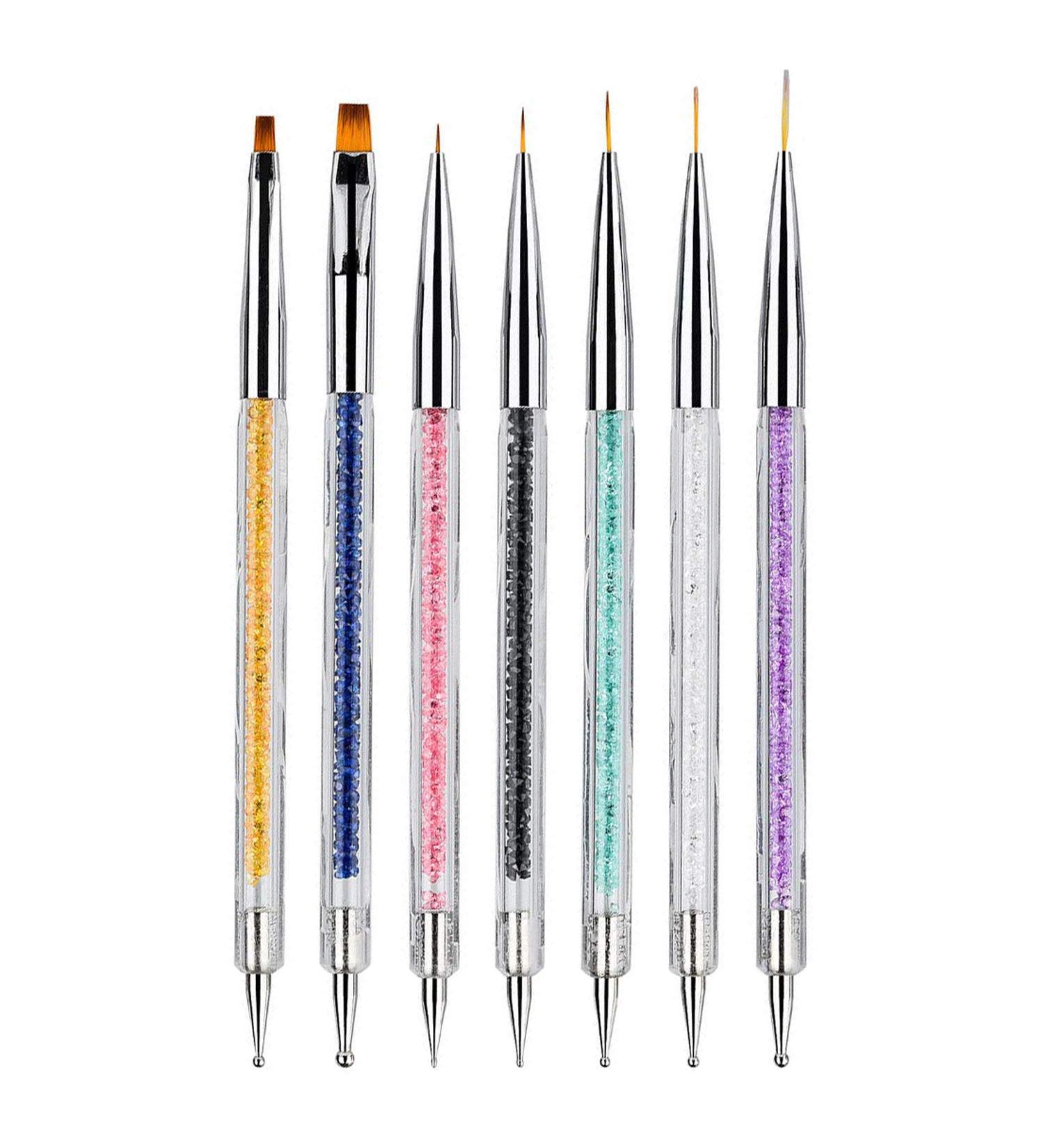 7 PCS Double Ended Nail Art Brush Pens for Acrylic UV Gel Tips Builder - Buy Online on GoSupps.com