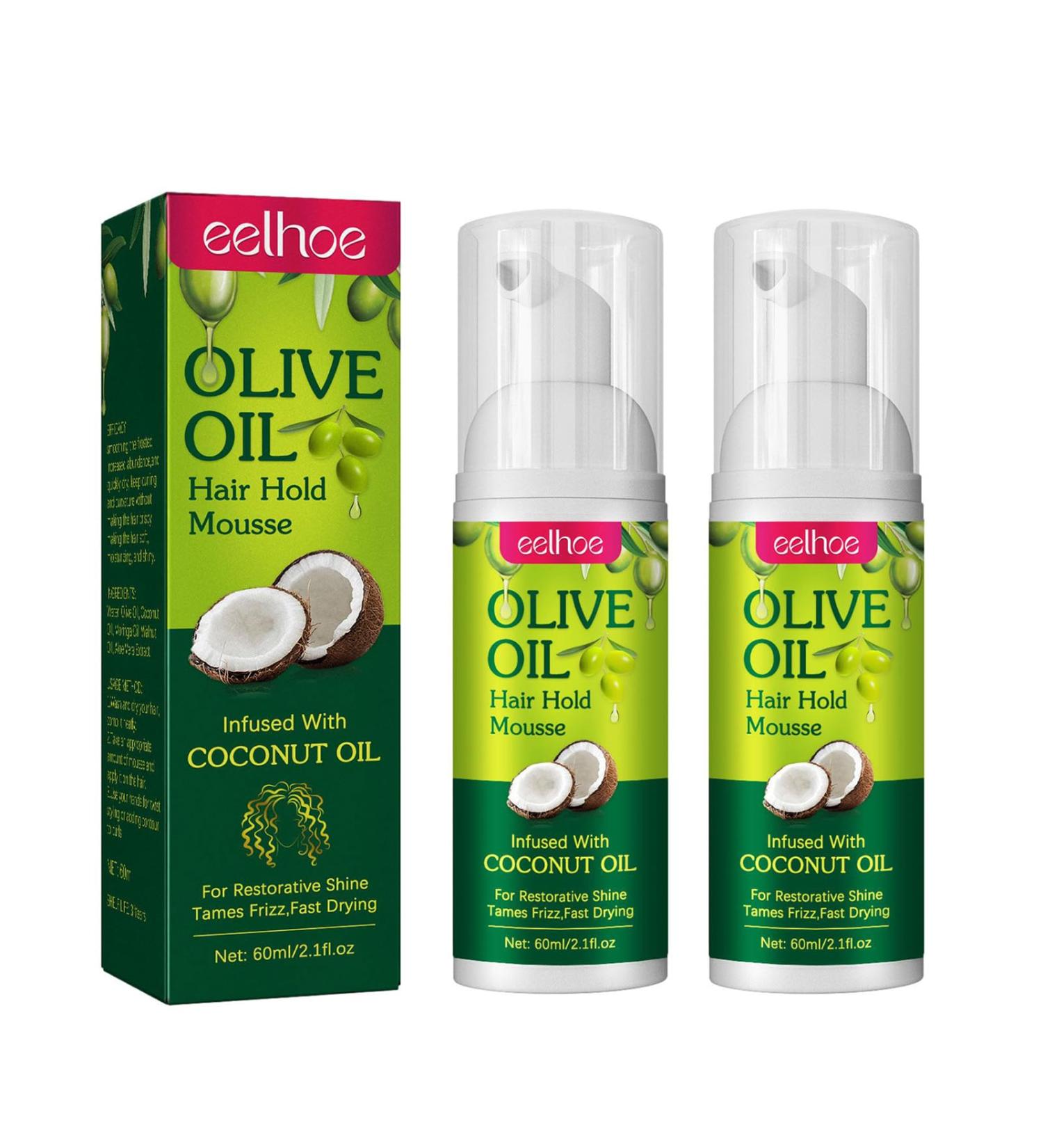 2 Pi ces Mousse Pour Cheveux 60ml Mousse Hydratante Naturelle L'huile D'olive Fixation Longue Dur e Pour Tresses Boucles Perruques Ondulations - Buy Online on GoSupps.com