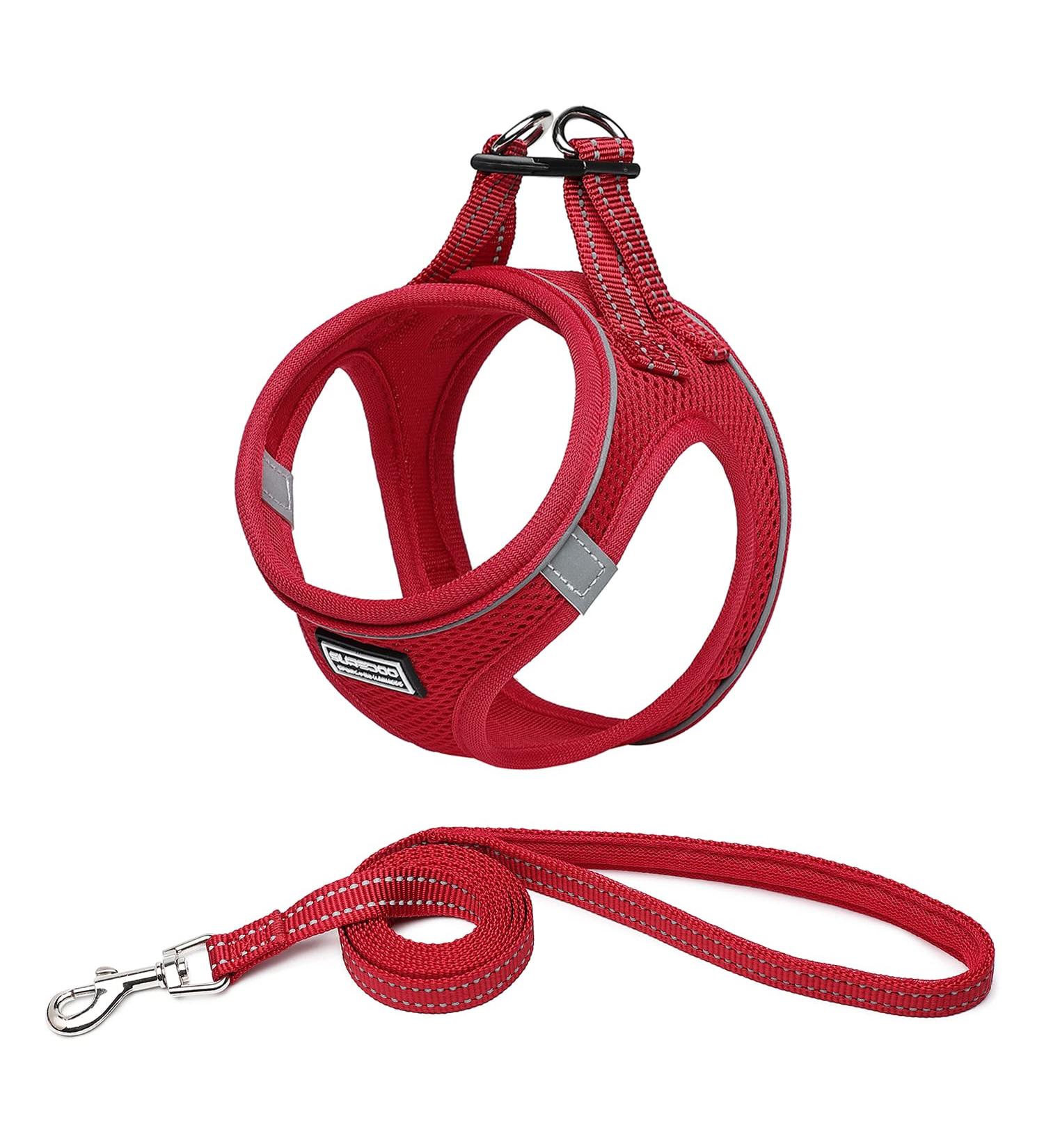 Suredoo Reflective Dog Harness with Leash - Anti-Train Chest Harness for Small Dogs & Cats - Red XS - Buy Online on GoSupps.com