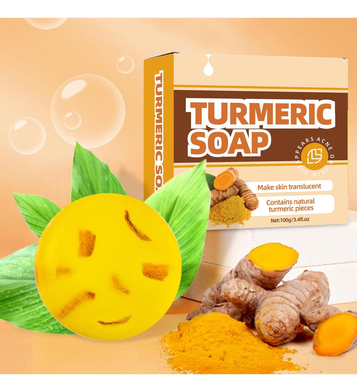 Natural Turmeric Soap Bar for Face & Body | Radiant Skin & Acne Relief - Handmade Moisturizing All Skin Types - Buy Online on GoSupps.com