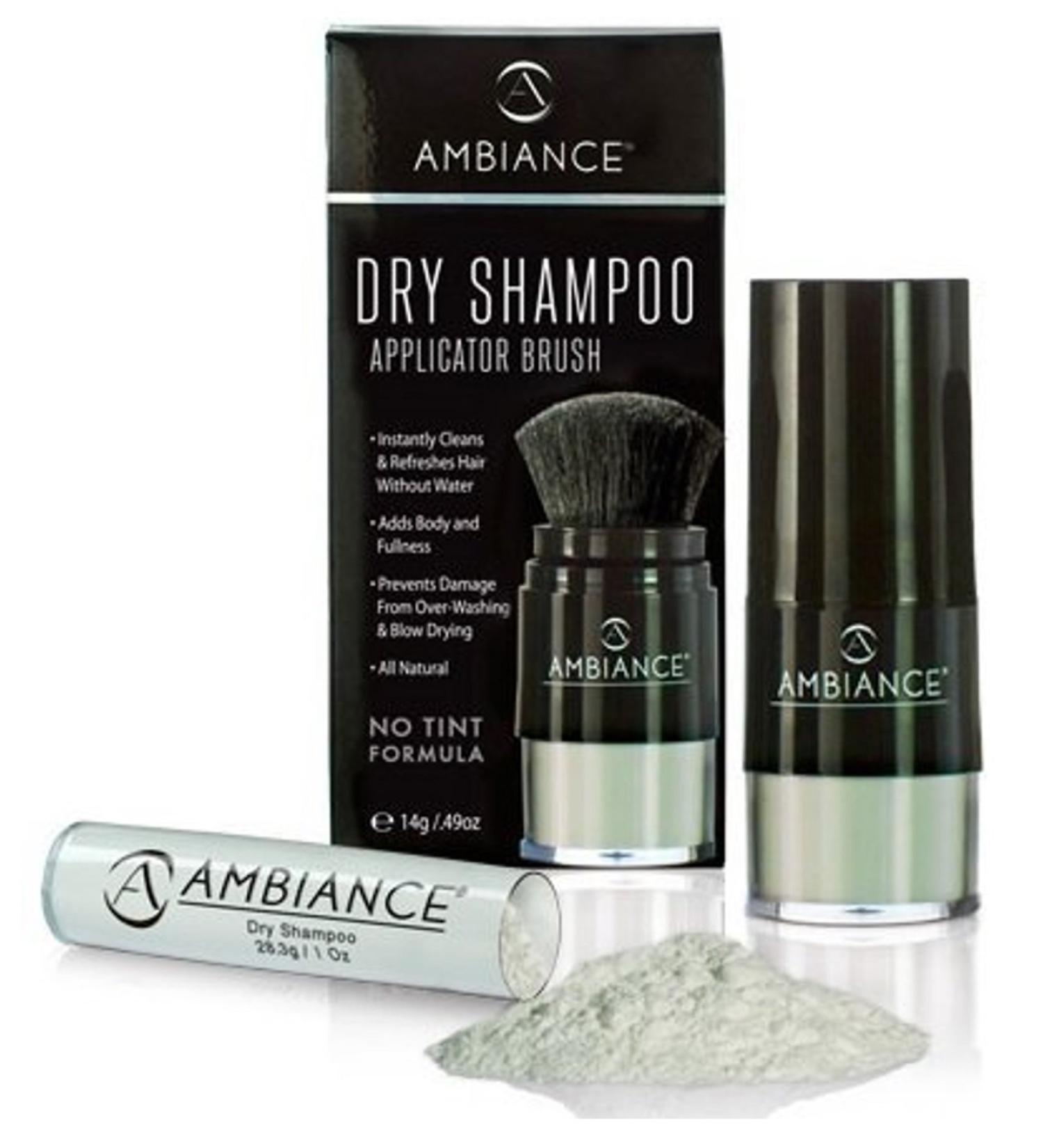 Ambiance Natural Dry Shampoo Powder - Non Toxic Travel Size Volumizing & Refreshing - Perfect for Oily Hair & Root Coverage - Brush & Refill Included - Buy Online on GoSupps.com