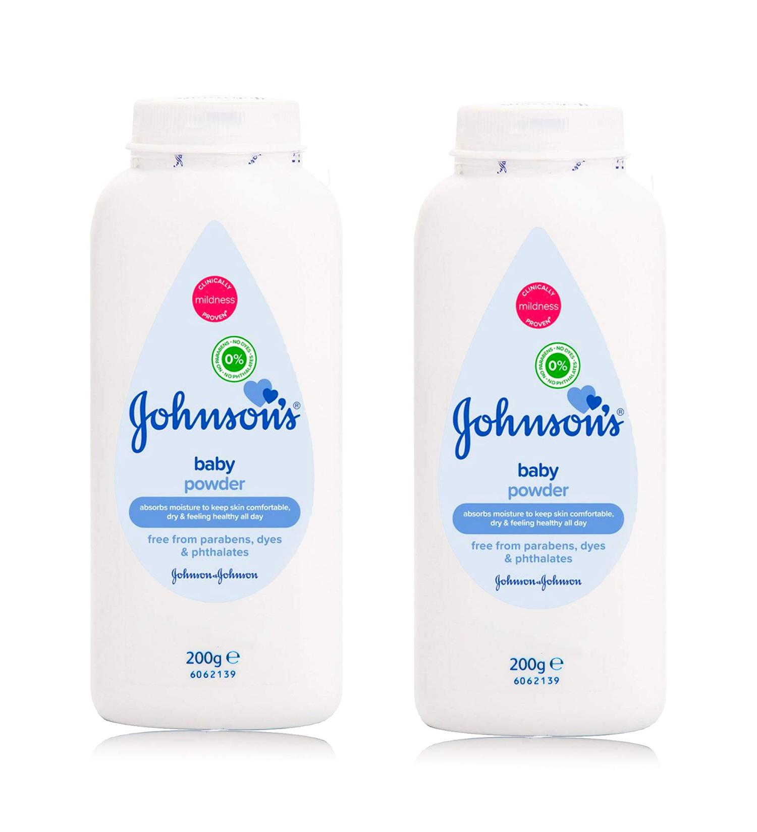 Johnson's Baby Talc pour b b Johnson's multipack de 2 | Talc cliniquement prouv pour la peau d licate du nouveau-n | Laisse la peau douce et lisse | 2x200g