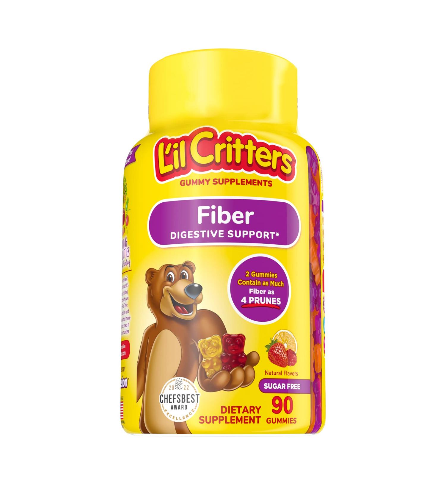 Lil Critters Fiber Digestive Support Gummies - Natural Fruit Flavor, 90 Count - Buy Online on GoSupps.com