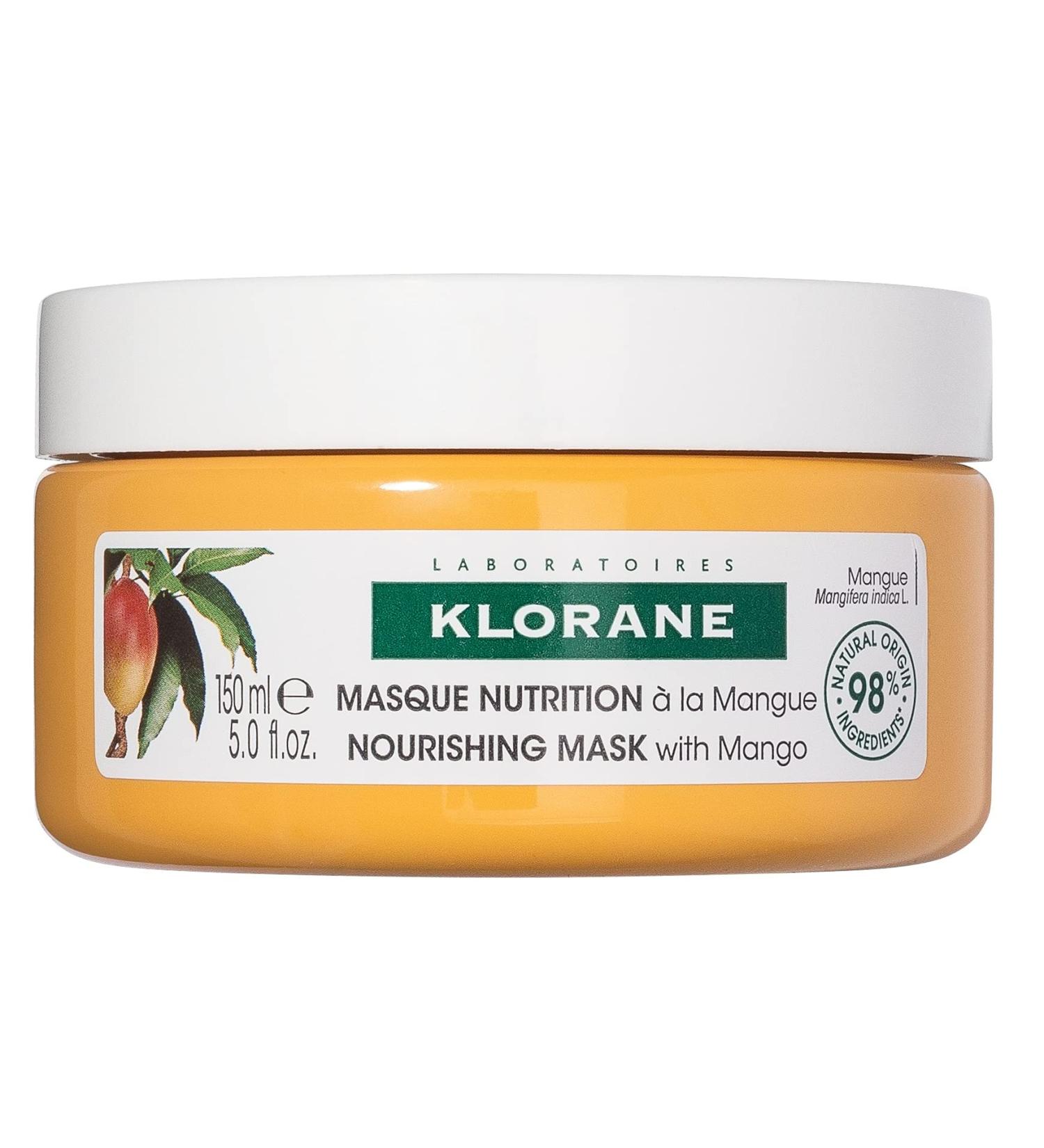 Klorane Nourishing 2-in-1 Mask with Mango  Deep Conditioning and Overnight Treatment for Dry Hair  Paraben  Silicone and Sulfate Free  Biodegradable  Vegan  5 fl.oz.
