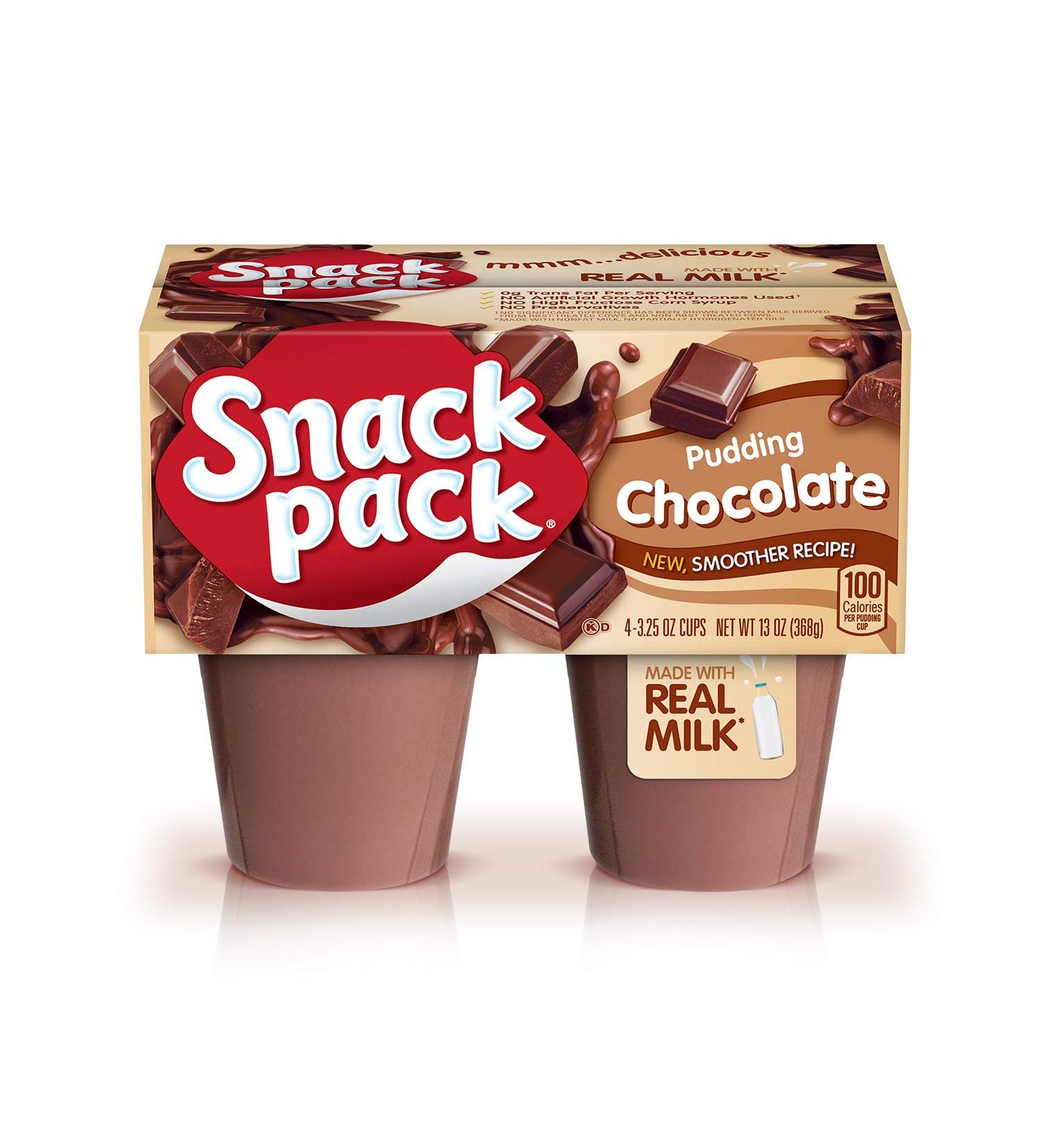 Snack Pack Chocolate Pudding Cups - 3.25oz (4 Count) | Delicious Treat for On-the-Go - Buy Online on GoSupps.com