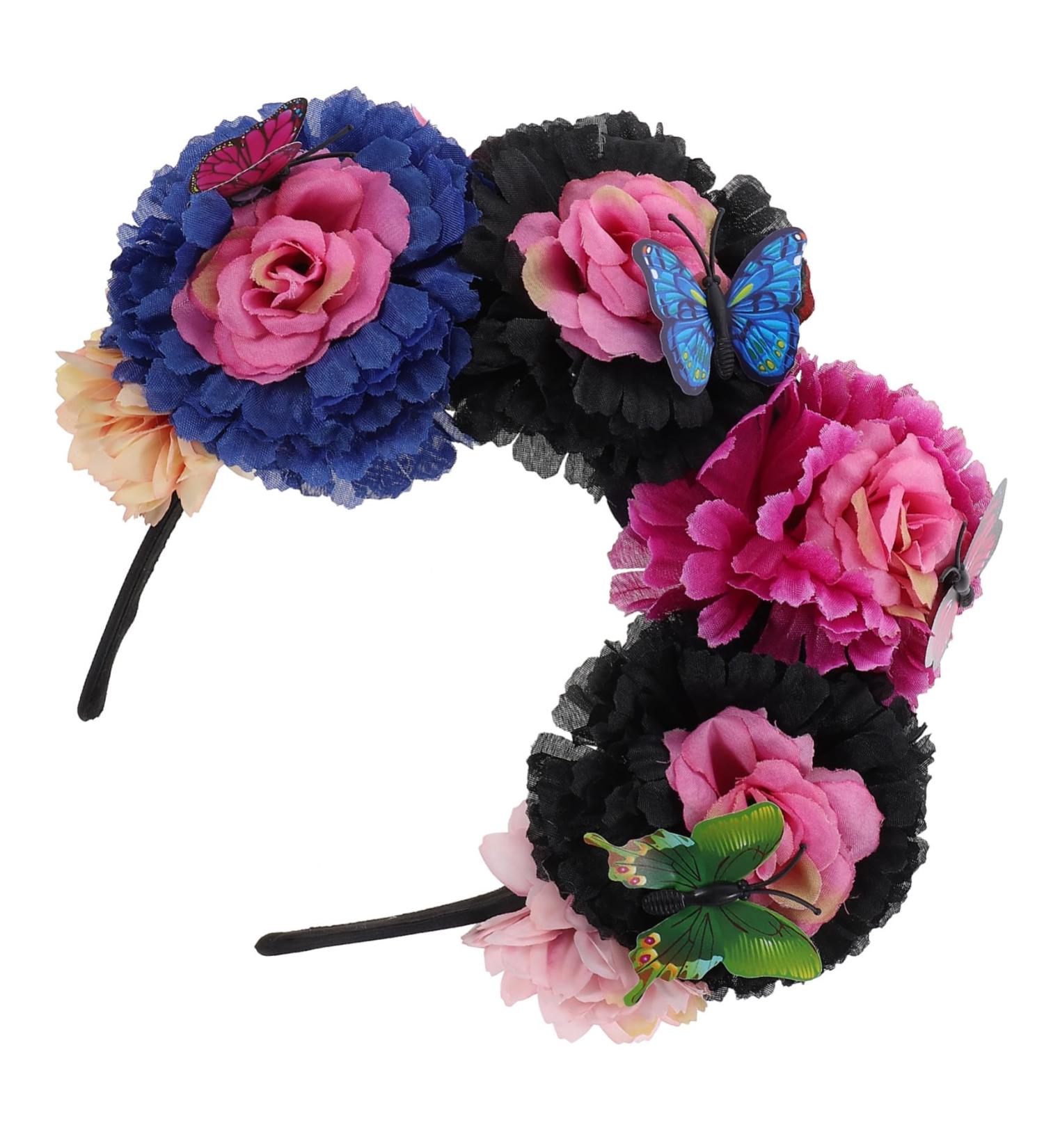GALPADA Mexican Flower Crown Crowns for Flower Arrangements Dead Festival Gothic Flower Crown Headband Flower Headband Halloween Headpiece Mexican Floral Headpiece Fabric - Buy Online on GoSupps.com