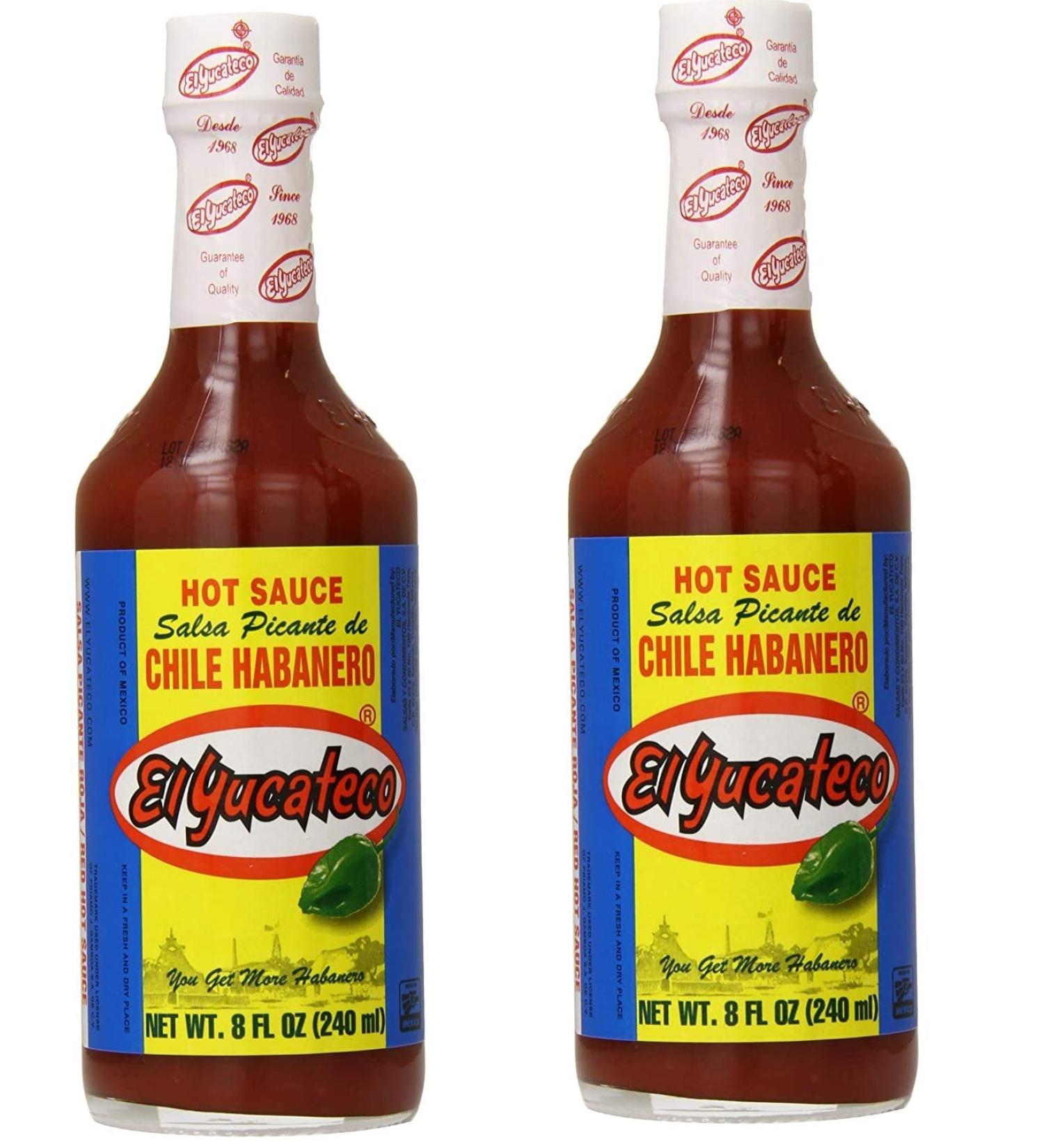 El Yucateco Chili Habanero Hot Sauce Bottles 236ml - Red (Pack of 2)