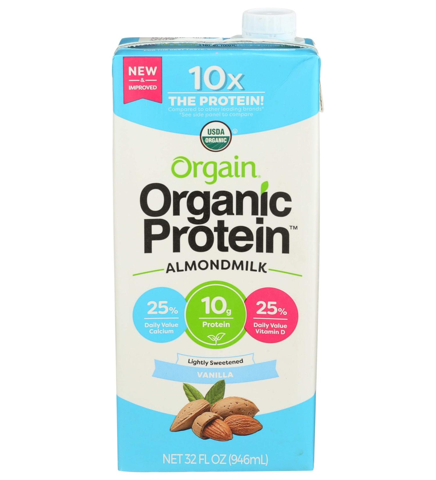ORGAIN Organic Lightly Sweetened Vanilla Almond Milk  32 FZ - Buy Online on GoSupps.com