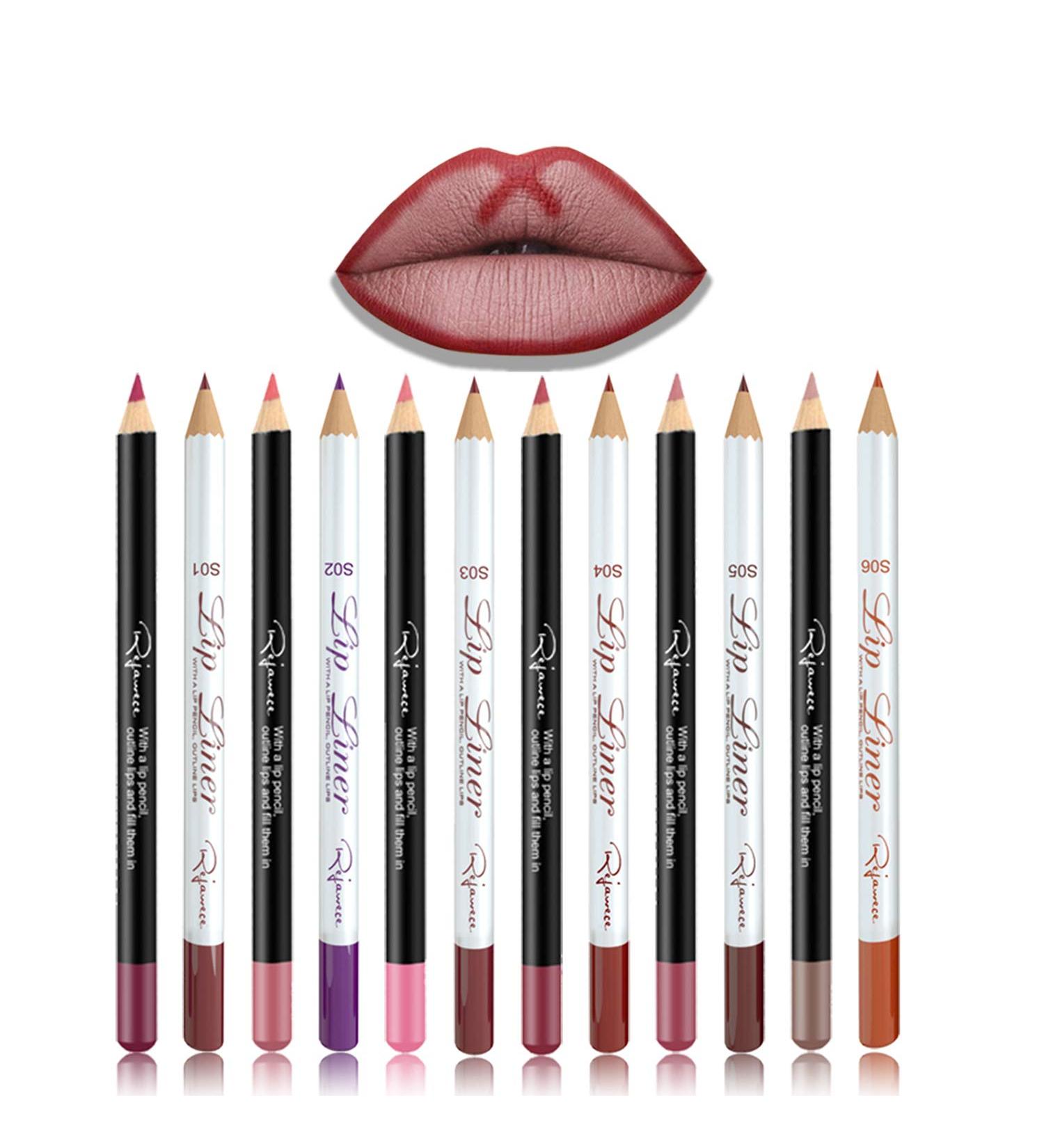 Rejawence Lipstick Set - 12 Waterproof Lip Liners & Long-Lasting Matte Contour Sticks for Perfect Lips - Buy Online on GoSupps.com