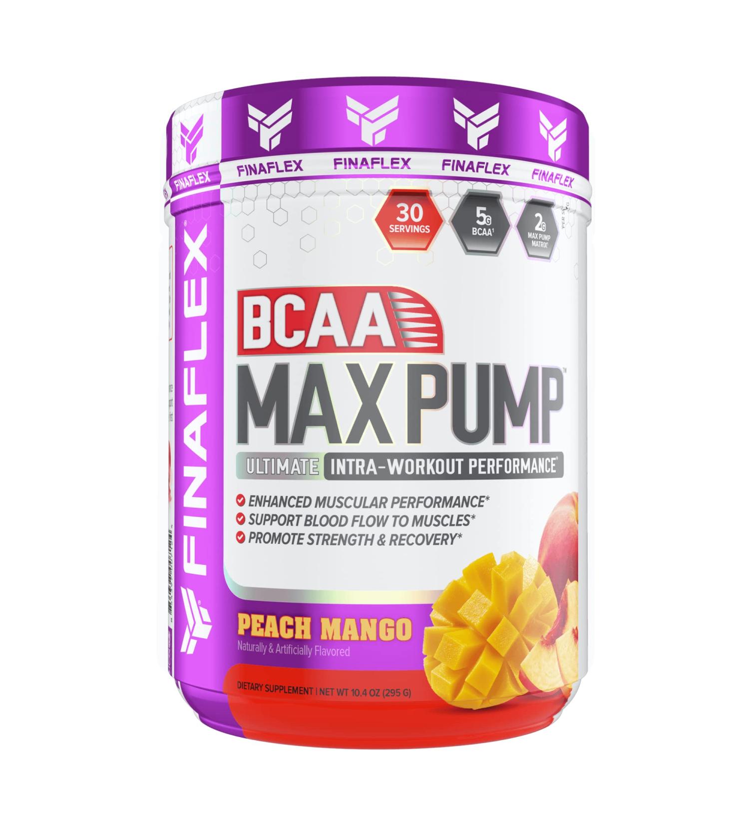 Buy FINAFLEX BCAA MAX Pump - Peach Mango 10.4 oz | 2:1:1 Ratio for Strength Performance & Recovery | 30 Servings - International Shipping Available - Buy Online on GoSupps.com