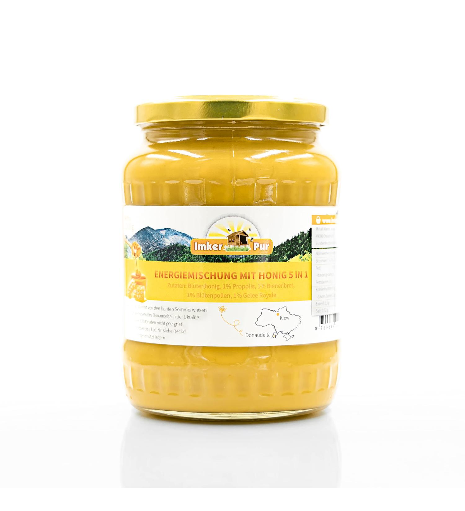 Beekeeping Track Energy Mix with Honey - 1kg Mountain Blossom Honey Propolis Bee Bread & Royal Jelly | Natural Power Booster - Buy Online on GoSupps.com