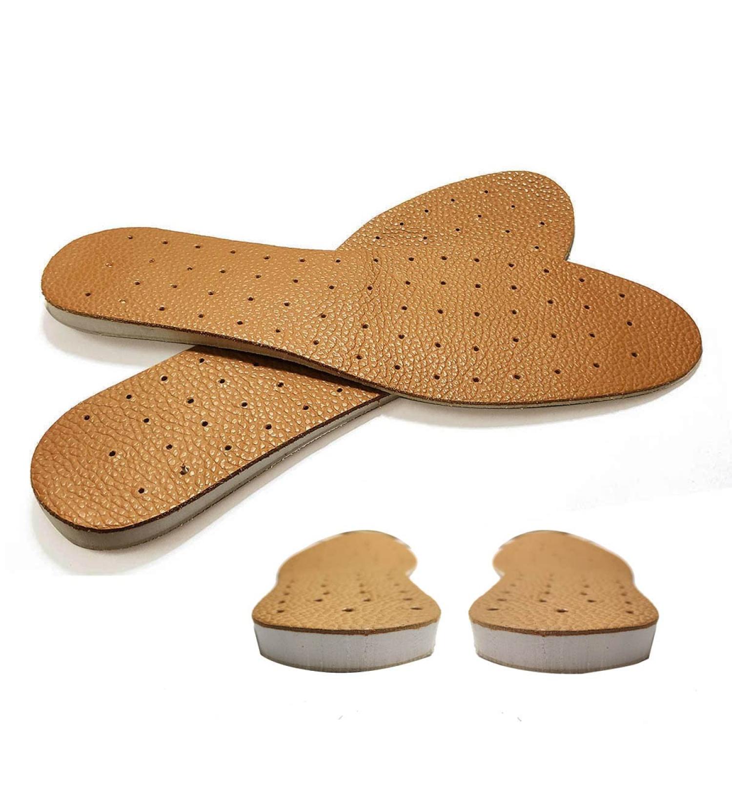 Leather Insole Invisible Increase Insoles - 1cm Height - Brown - for Casual Sneaker Sport Shoes - Men or Women - Buy Online on GoSupps.com