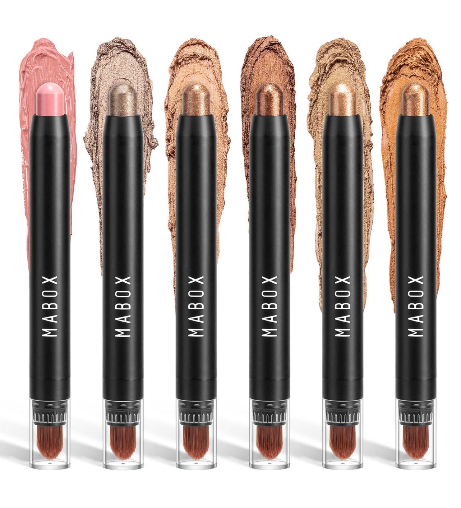 6 Colors Glitter Eyeshadow Stick Colorful Set Waterproof Eye Shadow Pencil Eye shadow Stick Pen Makeup Set Waterproof & Long Lasting Starter Eyeshadow Stick Sets - Buy Online on GoSupps.com