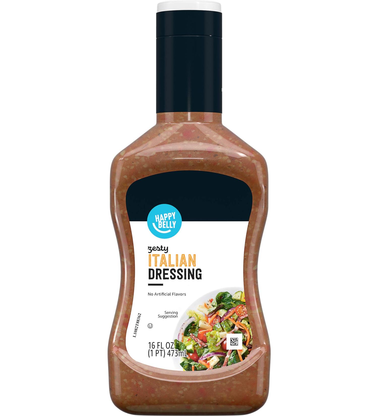 Happy Belly Zesty Italian Dressing 16 Fl Oz - Amazon Brand - Buy Online on GoSupps.com