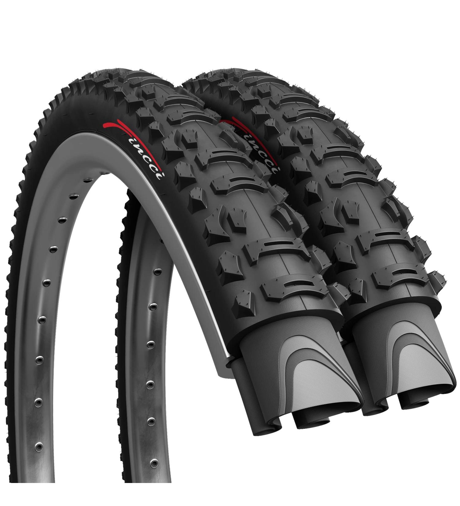 Fincci Pair 26x1.95 Bike Tires for MTB Mountain Hybrid Bicycle - Pack of 2 | Foldable 60 TPI, 50-559 Size - Buy Online on GoSupps.com