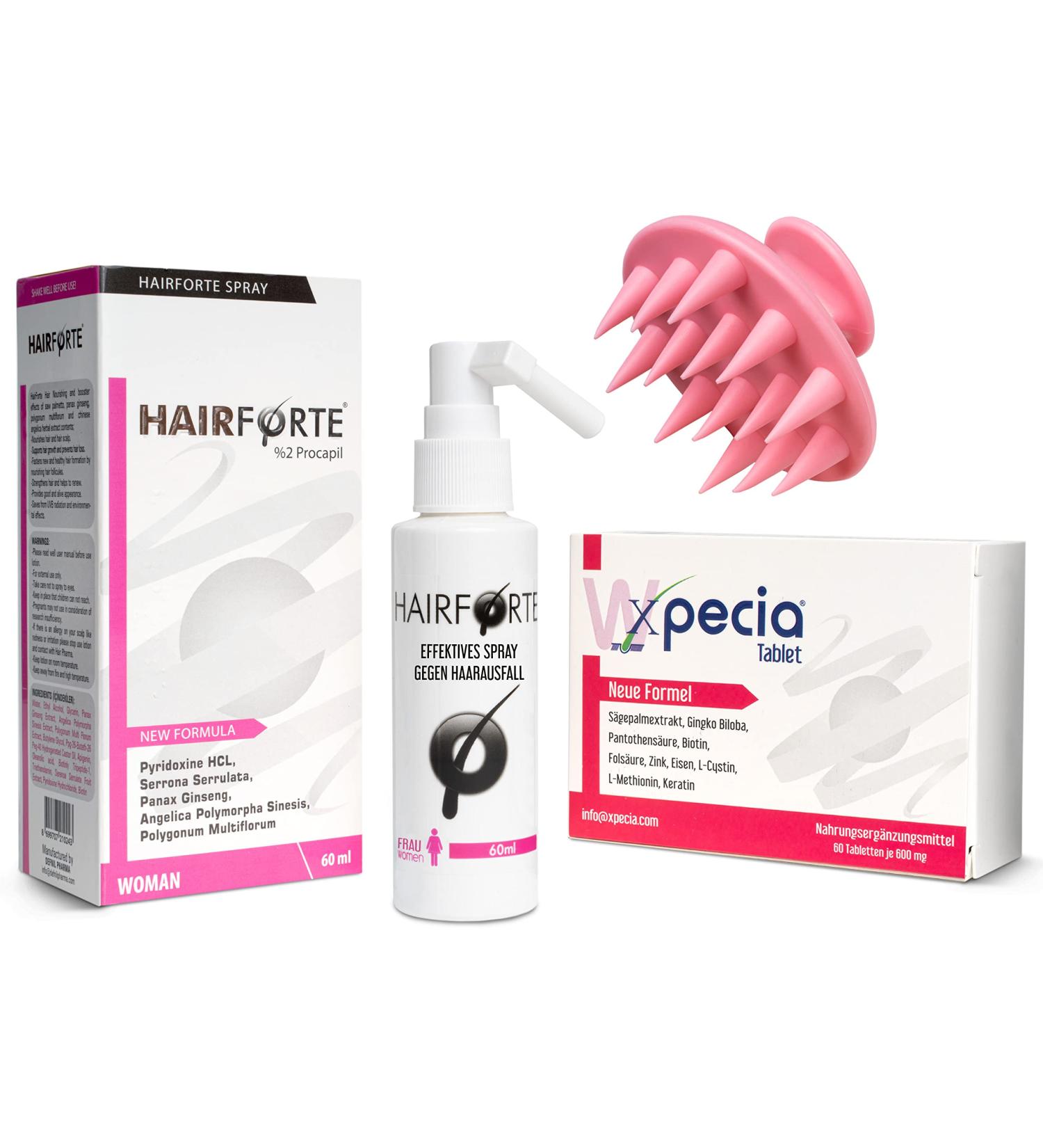 Buy Anti Hair Loss Set - Xpecia & Hair Forte DHT Blocker Hair Growth Kit for Women | Fast International Shipping - Buy Online on GoSupps.com