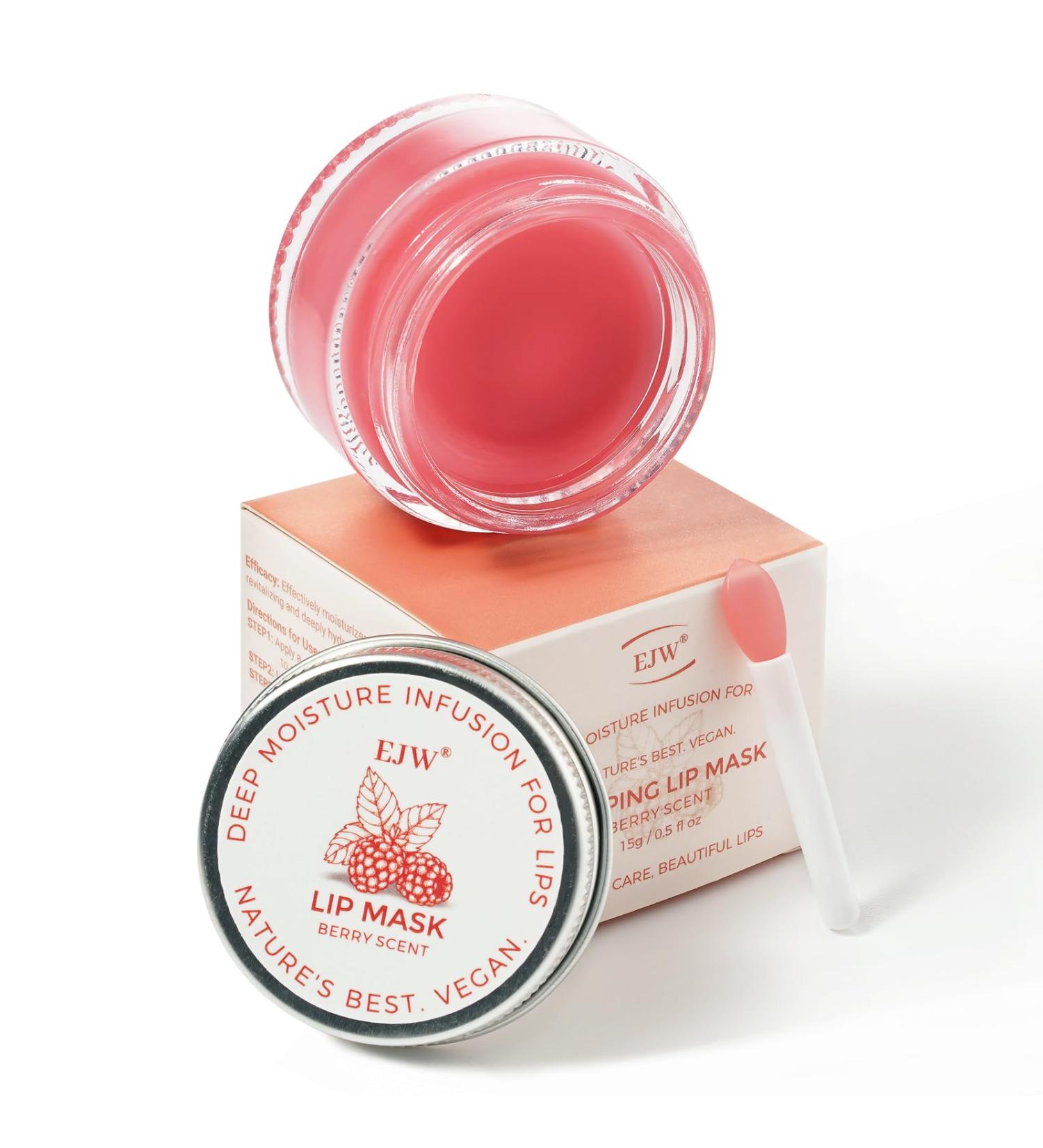 EJW Lip Sleeping Mask - Intensive Night Treatment for Dry Lips | Nourish & Hydrate with Vitamin E - 0.53 Oz - Buy Online on GoSupps.com