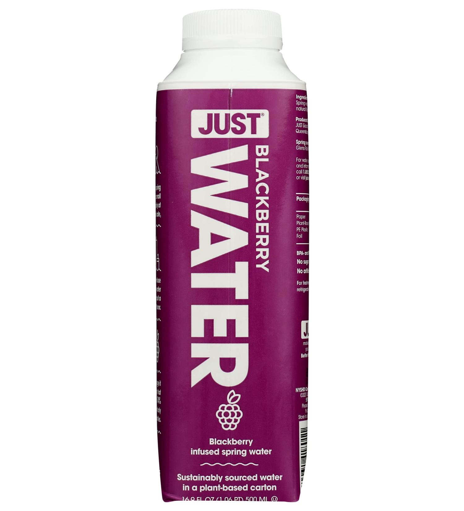 JUST WATER Blackberry Water - Hydrating Natural Drink, 16.9 fl oz - Buy Online on GoSupps.com