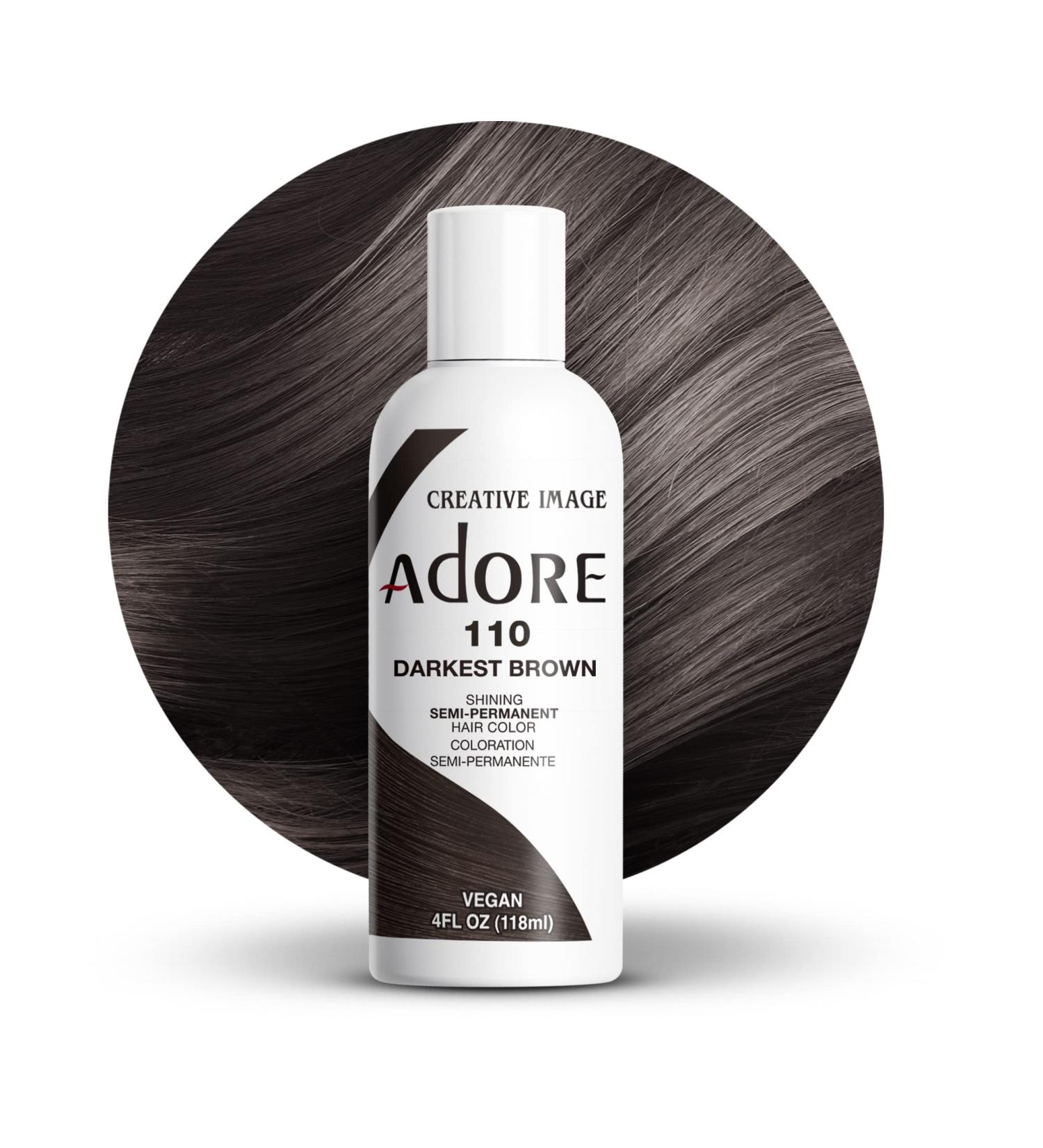 Adore Shining Semi-Permanent Hair Colour 110 Darkest Brown - 118ml (Pack of 1) - Buy Online on GoSupps.com
