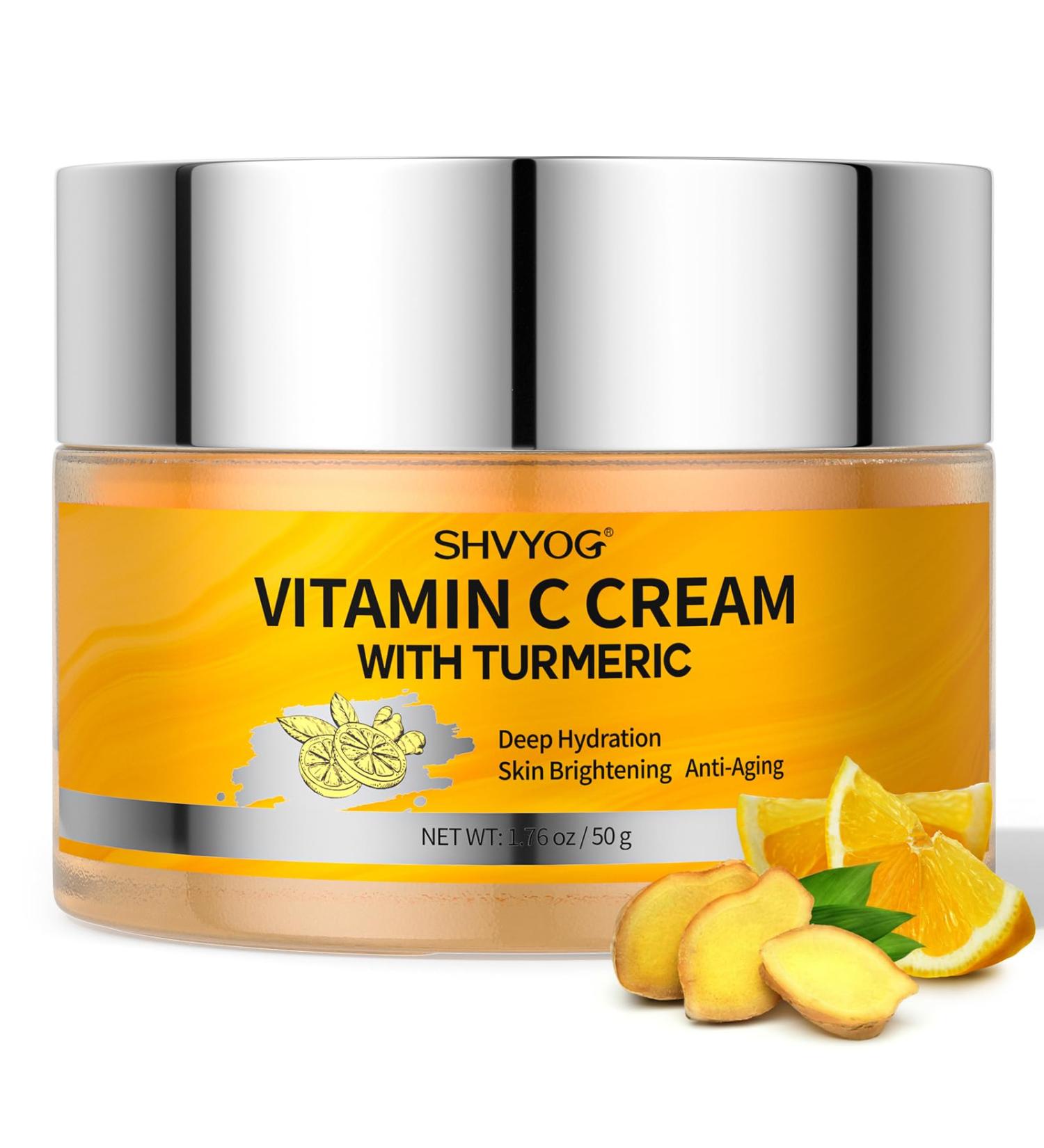Vitamin C Face Moisturizer - Turmeric Cream for Anti-Aging Skin Firming & Brightening - Dark Spots & Wrinkles Treatment - 1.76 OZ - Buy Online on GoSupps.com