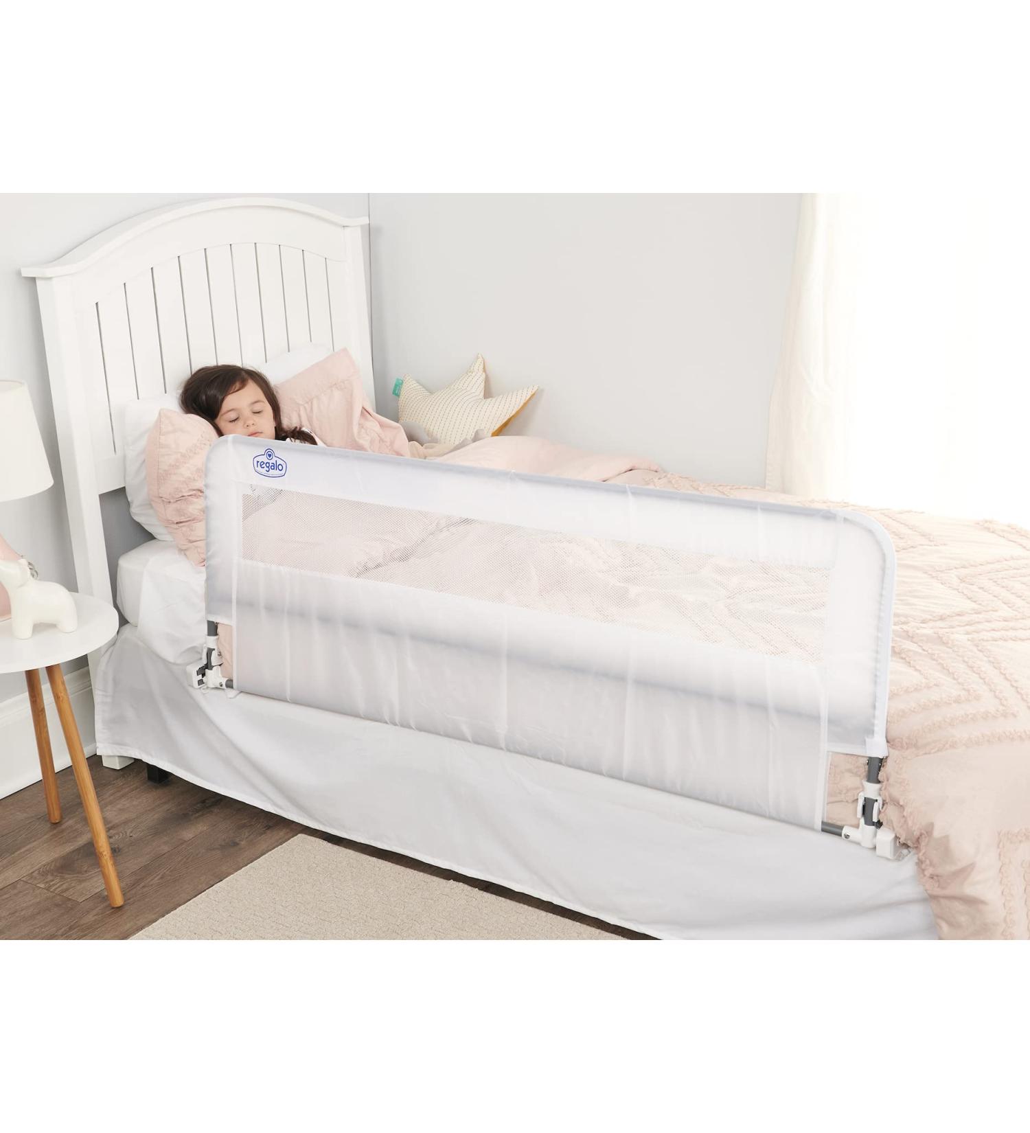 Regalo Hideaway 54-Inch Extra Long Bed Rail Guard  with Reinforced Anchor Safety System 54 Inch White - Buy Online on GoSupps.com