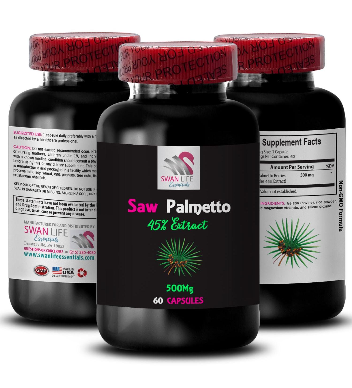 Saw Palmetto Extract - Saw Palmetto Natural Supplement Extract Formula Plant-Based Wildcrafted Saw Palmetto Blend Clean Complex Wild Supplement Pure Capsules Whole Fruit 1Bot - Buy Online on GoSupps.com