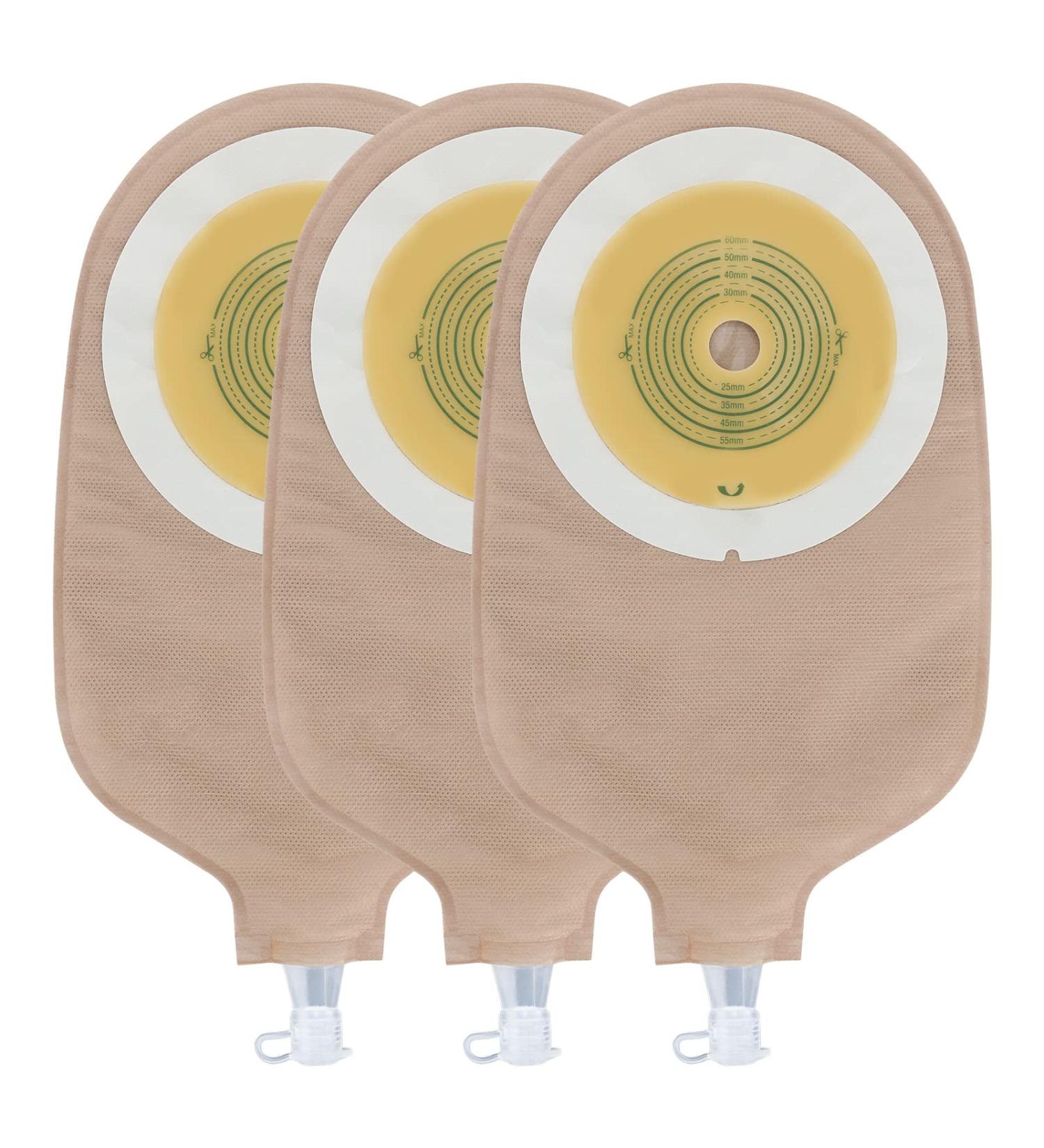 20PCS Urostomy Bags One-Piece Drainable Pouches with Measure Card - Ideal for Ileostomy Stoma Care | Cut-to-Fit Design - Buy Online on GoSupps.com
