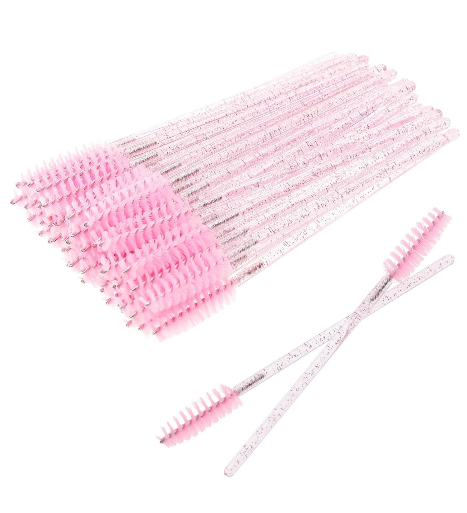 Ukerdo 50pcs Pink Mascara Wands Disposable Extensions Eyelash Spoolie Brush Applicators - Lash Comb & Eyebrow Makeup Tools - Buy Online on GoSupps.com