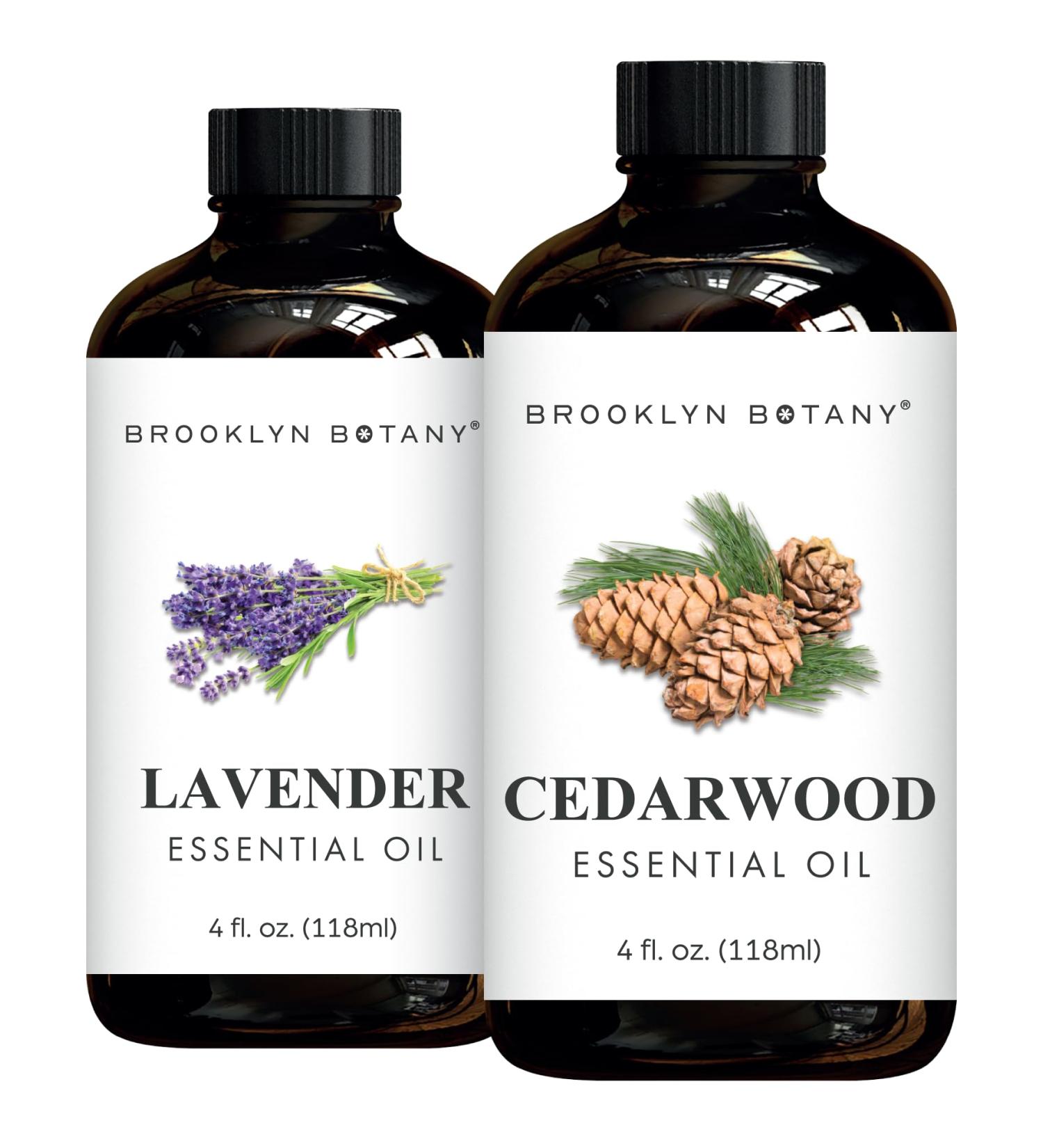 Brooklyn Botany Lavender & Cedarwood Essential Oils 4 Fl Oz (Pack of 2) 100% Pure & Natural Premium Grade Aromatherapy Oils Deep Relaxation Blend - Buy Online on GoSupps.com