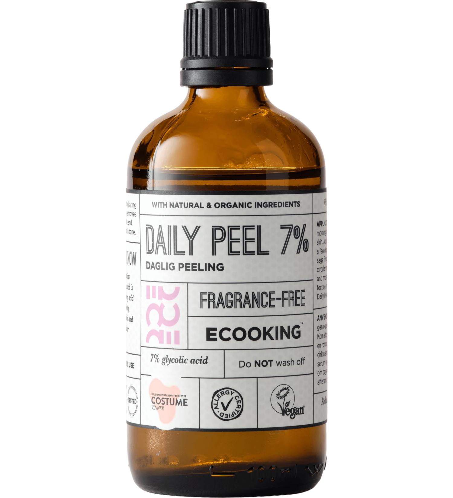 Ecooking Daily Peel with 7% Glycolic Acid 100ml | Face Exfoliating Fluid & Dead Skin Remover | Hyaluronic Acid Organic Cucumber Water & Turmeria Zen | Minimise Pores & Even Skin Tone for Natural Glow - Buy Online on GoSupps.com