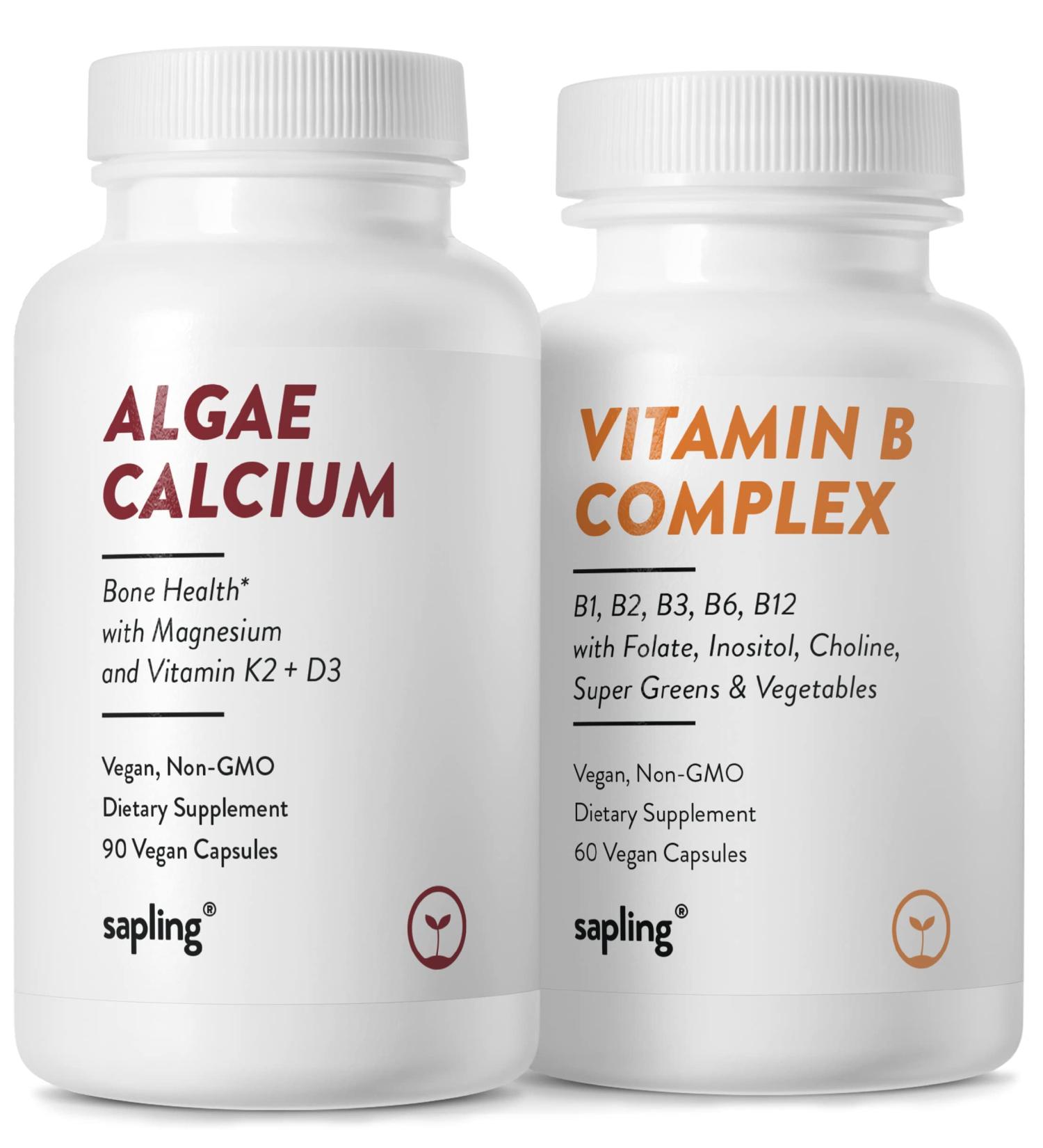 Algae Calcium & Vitamin B Complex Bundle - Essential Nutrients for Health and Wellness - Buy Online on GoSupps.com