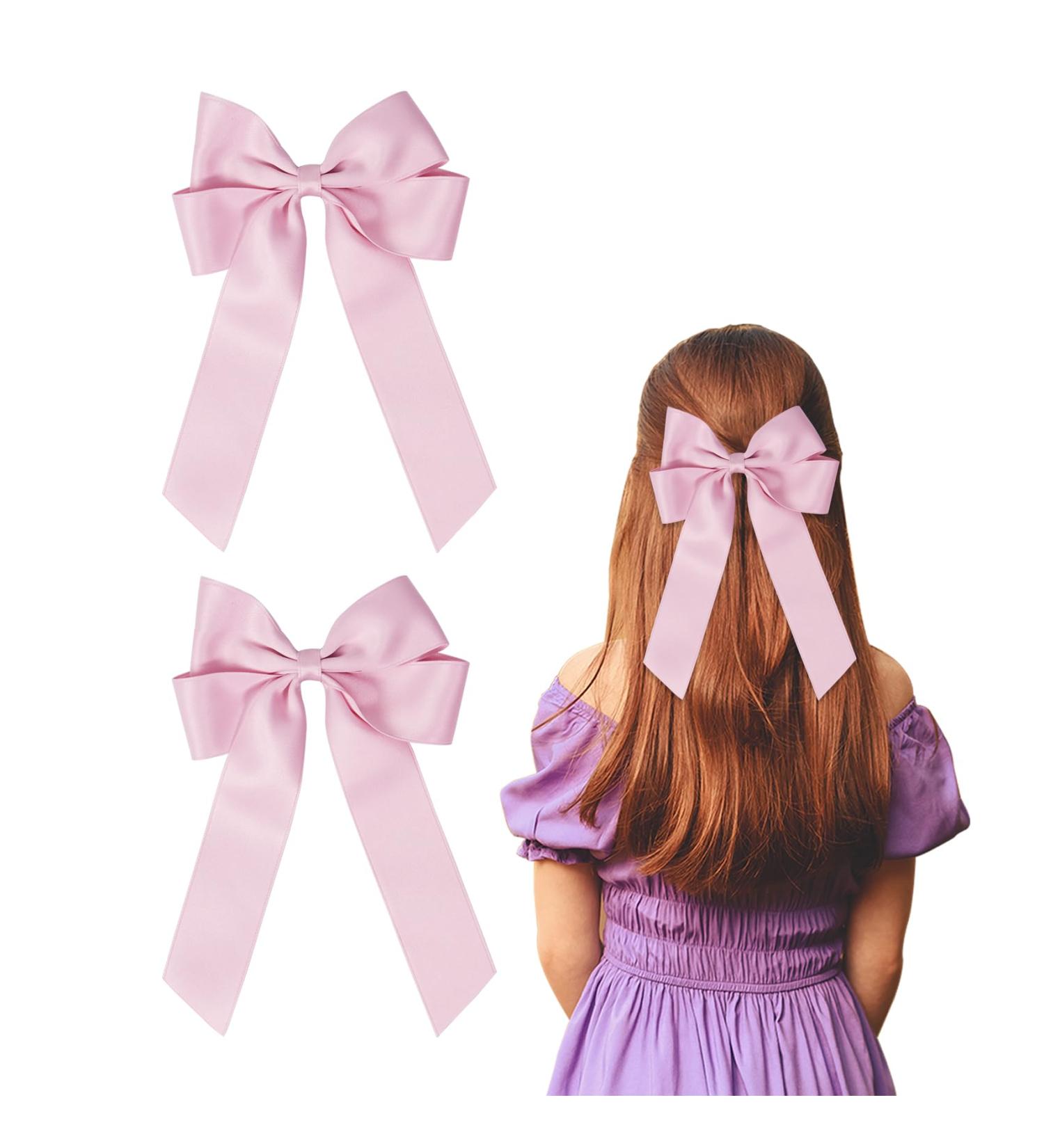 2 Pack Bow Hair Clips Pink Hair Bows for Women Girls Large Bow Clips Hair Barrette Hair Accessories Cherry Pink - Buy Online on GoSupps.com